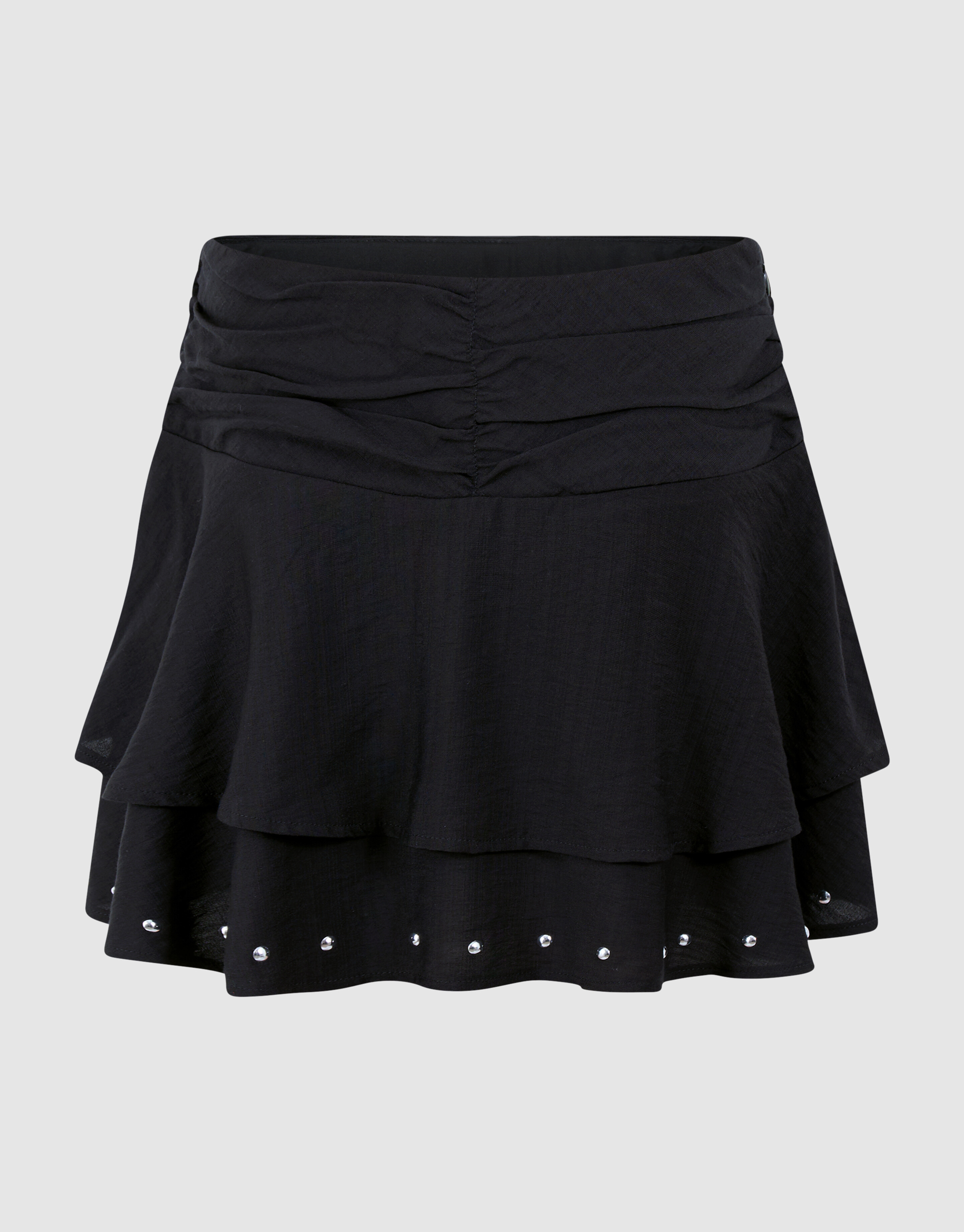 Ruffle Stud Rok Schwarz SHOEBY GIRLS