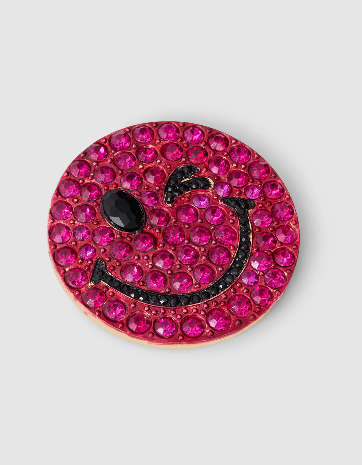 Smiley-Brosche, dunkelrosa, von Fred SHOEBY ACCESSOIRES