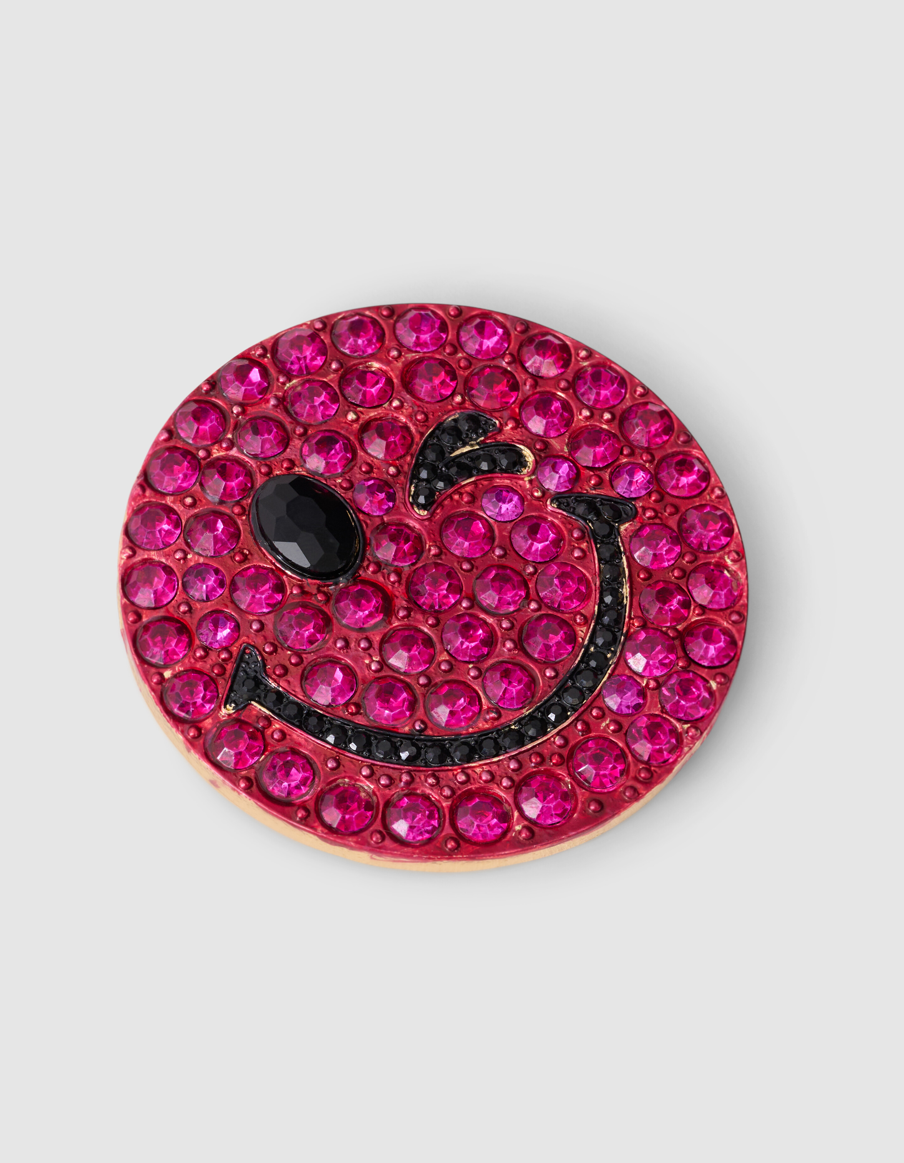 Smiley-Brosche, dunkelrosa, von Fred SHOEBY ACCESSOIRES