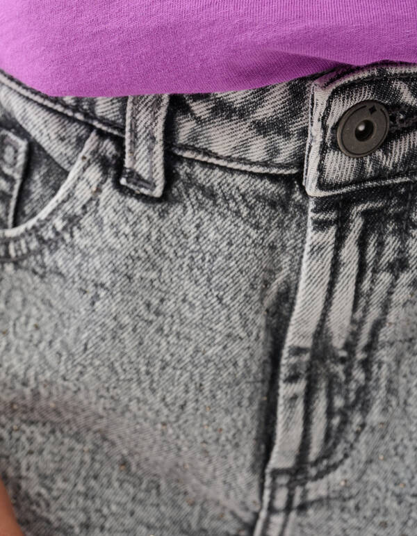 Strass Denim Short Grau SHOEBY GIRLS