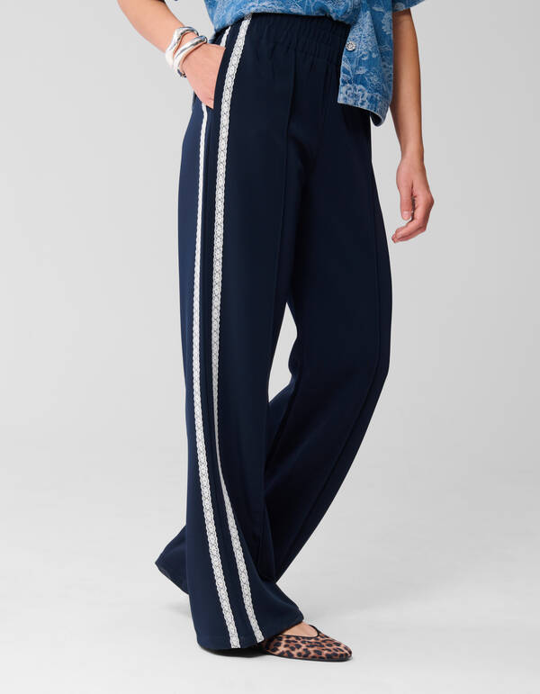 Sportliche Hose mit weitem Bein Dunkelblau SHOEBY WOMEN