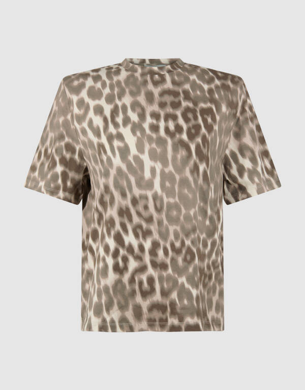 Leoparden-Stepp-T-Shirt Hellbraun SHOEBY WOMEN