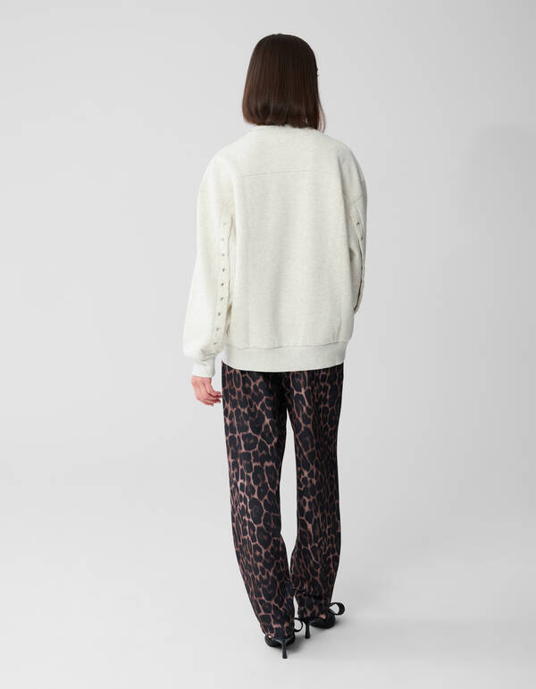 Pullover mit Schn&uuml;rung in Hellgrau SHOEBY WOMEN