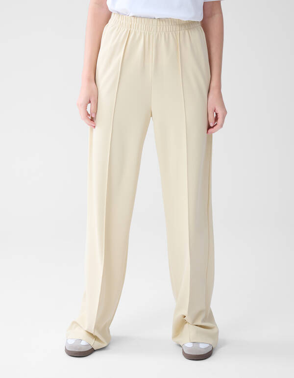 Basic Hose mit weitem Bein Off White SHOEBY WOMEN