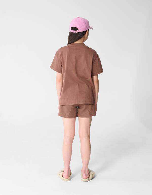 Gewaschener Erdbeer-Short-Bruin SHOEBY GIRLS