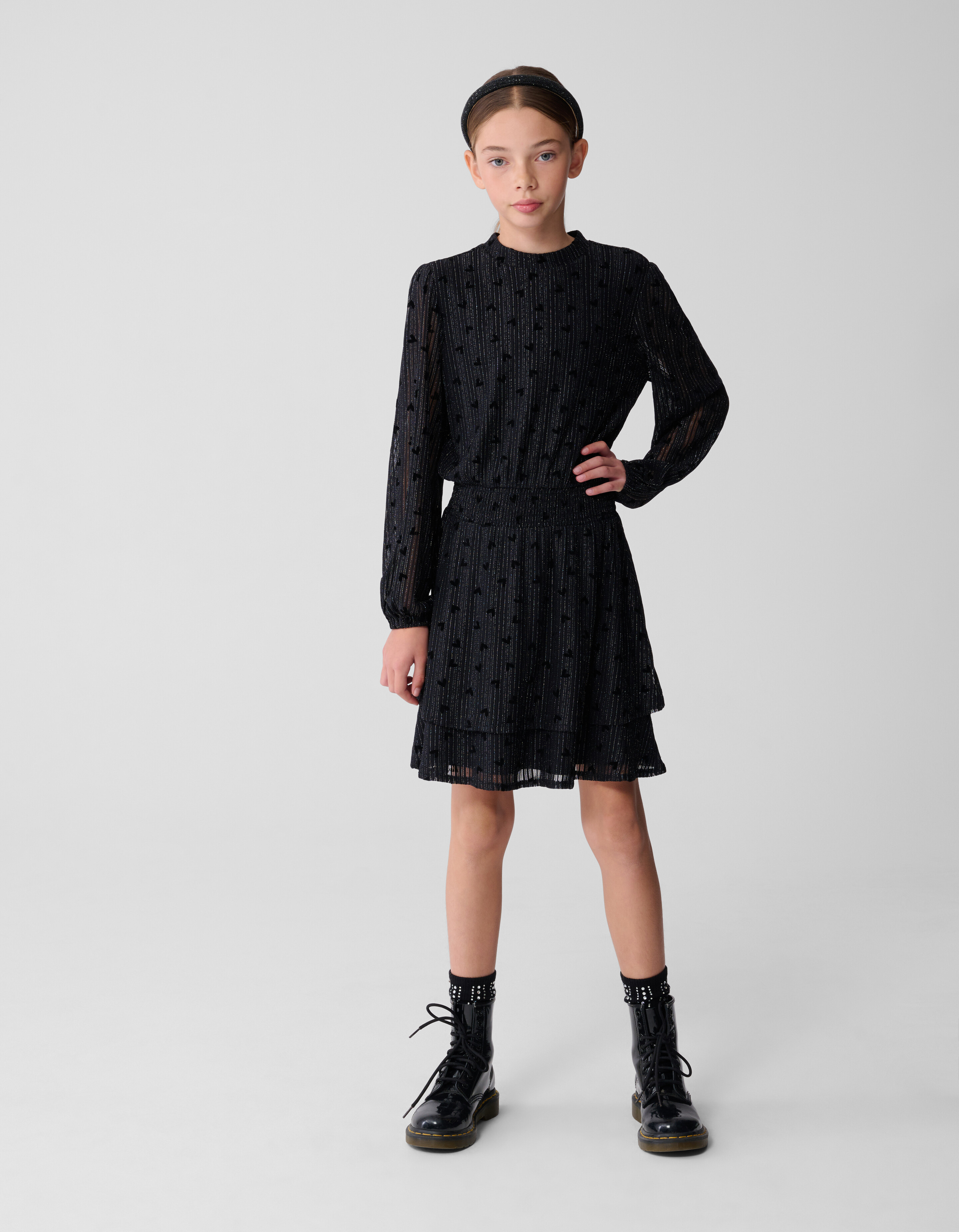 Mesh-Herz-Minikleid Schwarz SHOEBY GIRLS