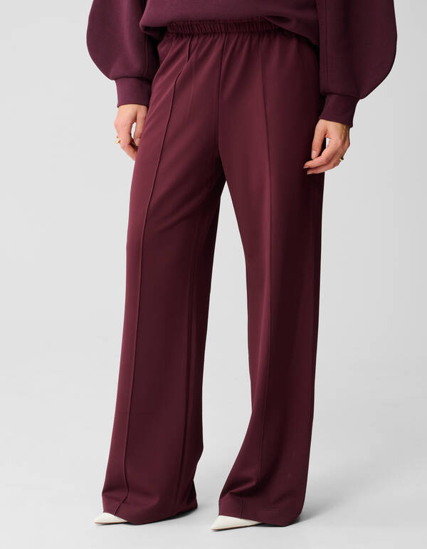 Dunkelrote Basic-Hose mit weitem Bein SHOEBY WOMEN