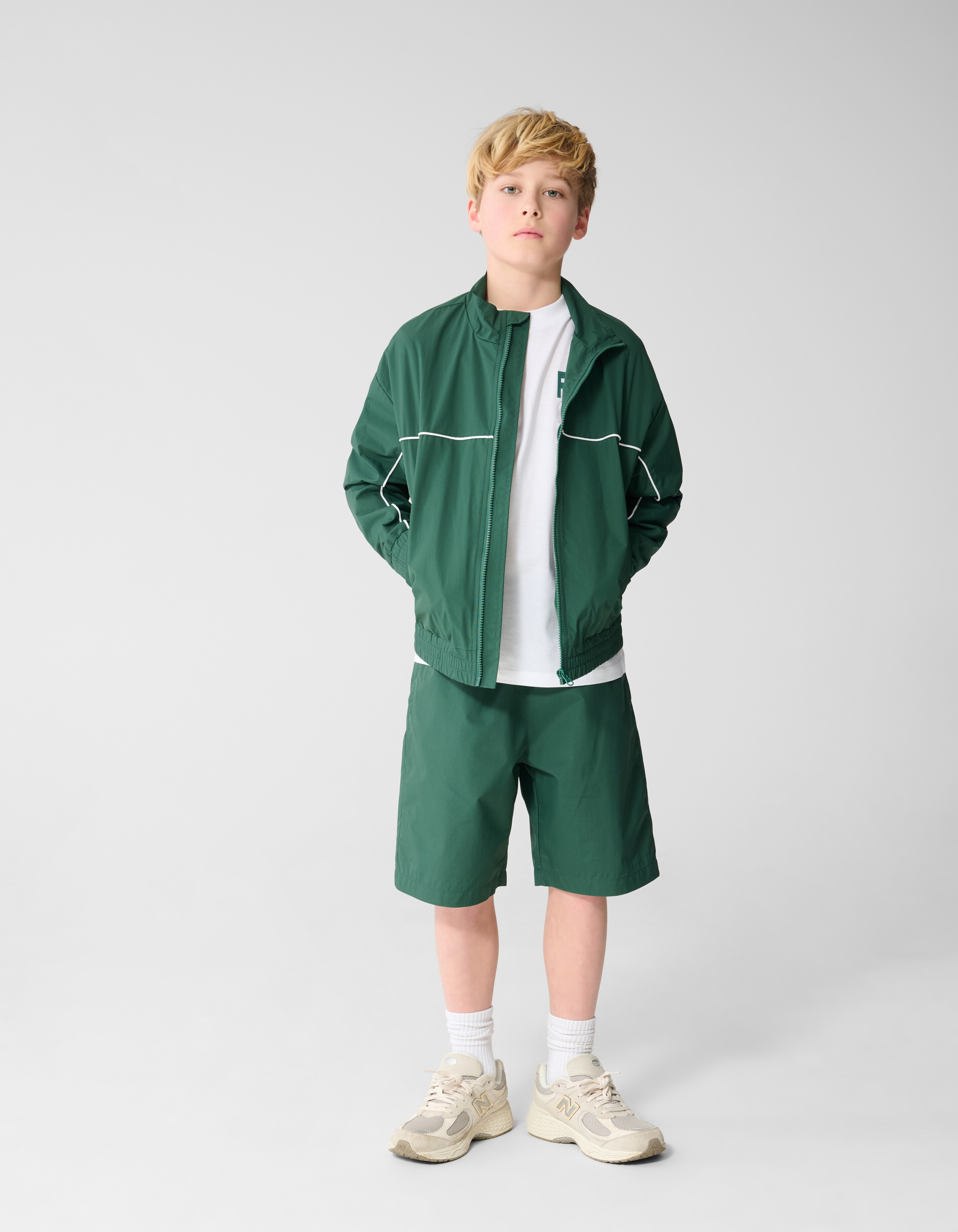 Sportliche Piping-Shorts Gr&uuml;n SHOEBY BOYS