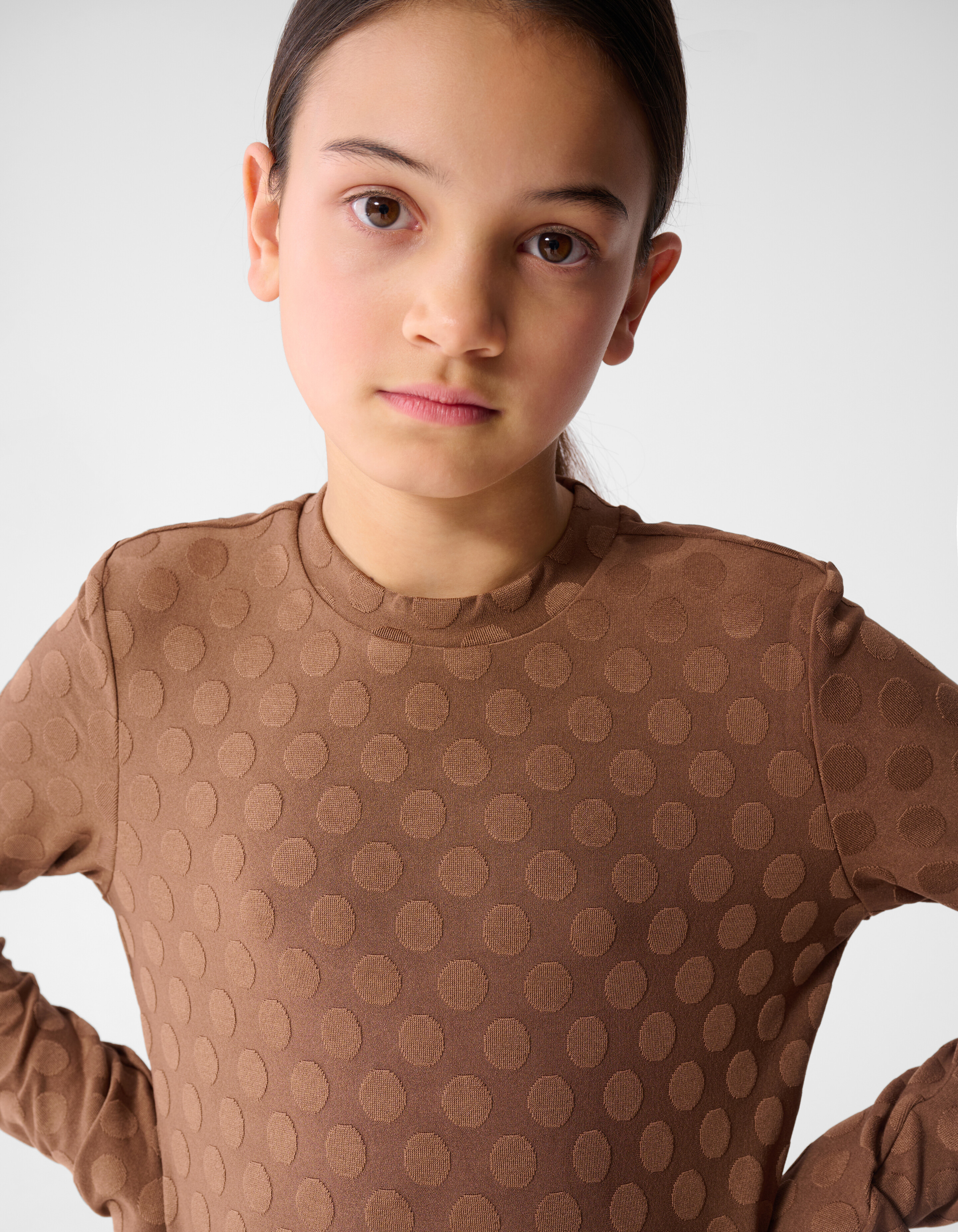 Polkadot Langarmshirt Braun SHOEBY GIRLS