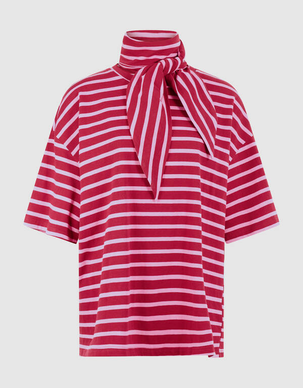 Schal Gestreiftes T-Shirt Rosa/Rot SHOEBY WOMEN