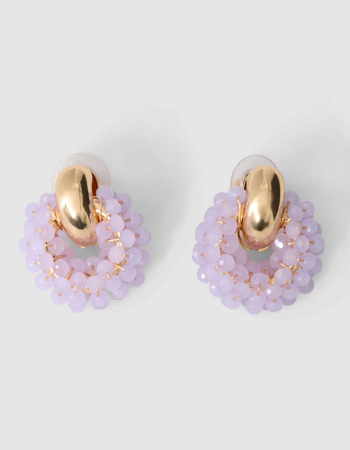 Runde Perlenohrringe Helllila SHOEBY ACCESSOIRES