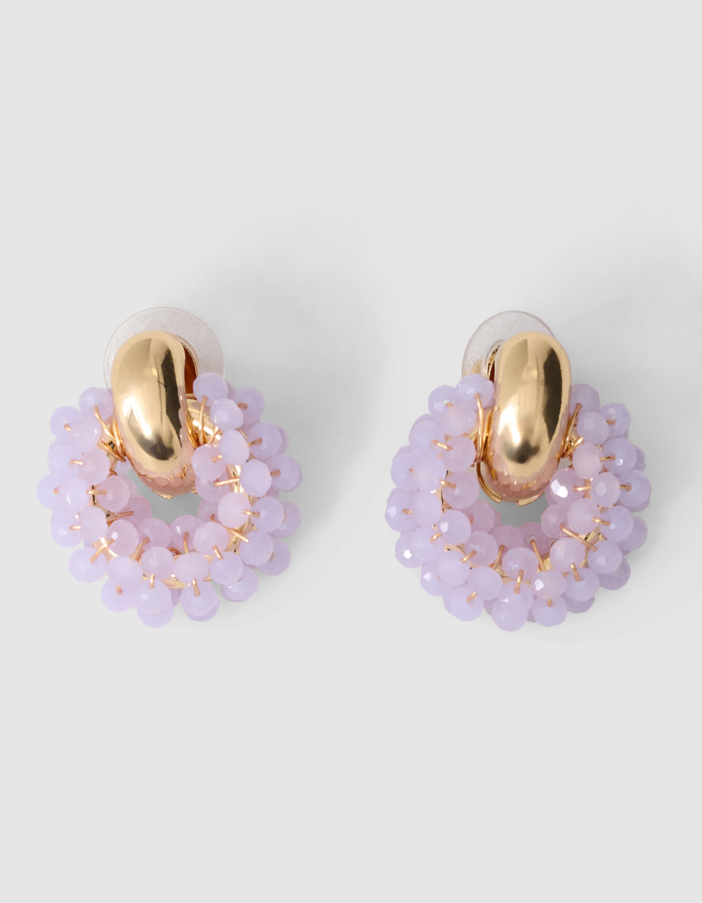 Runde Perlenohrringe Helllila SHOEBY ACCESSOIRES