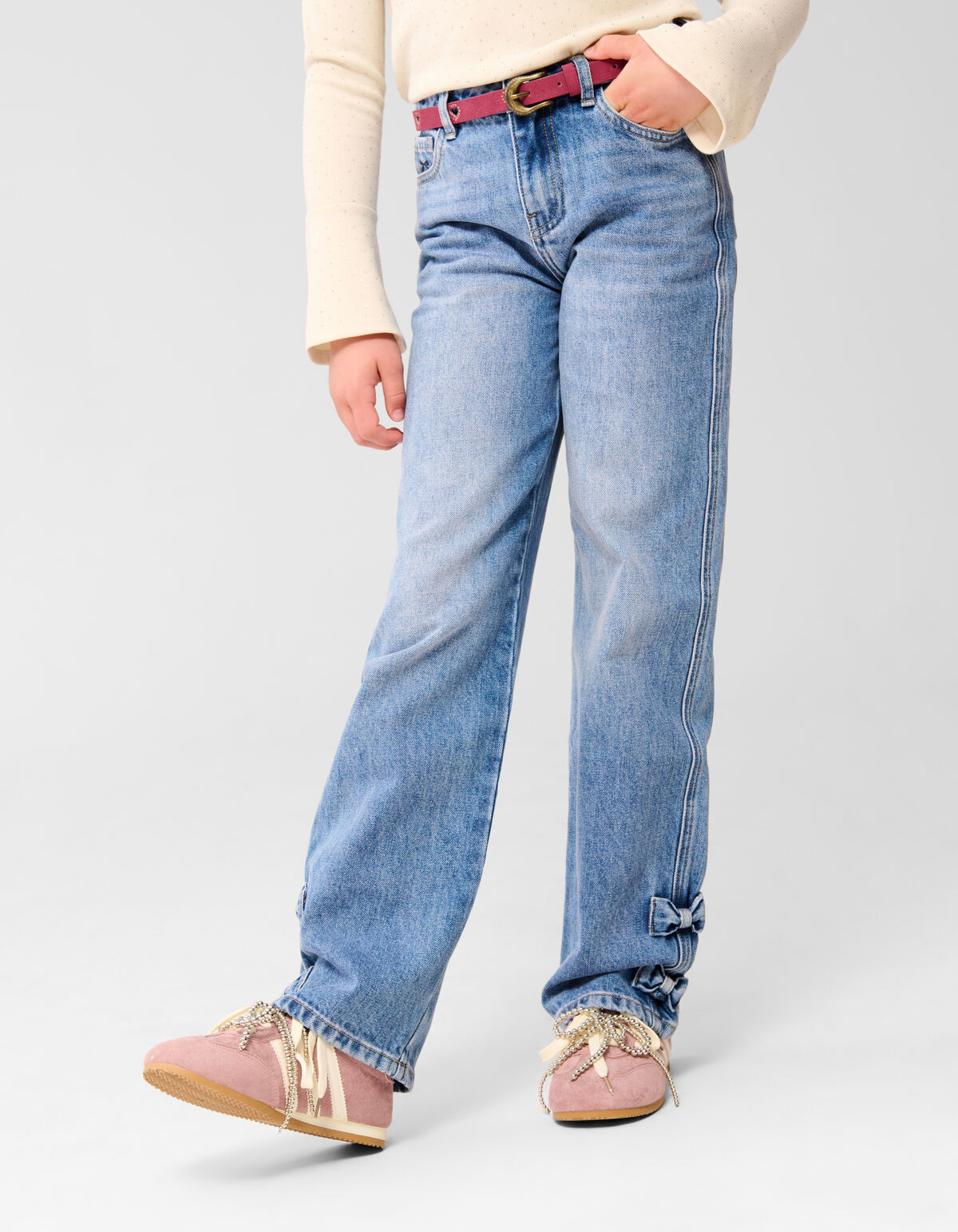 Bow Straight Fit Jeans Blau SHOEBY GIRLS