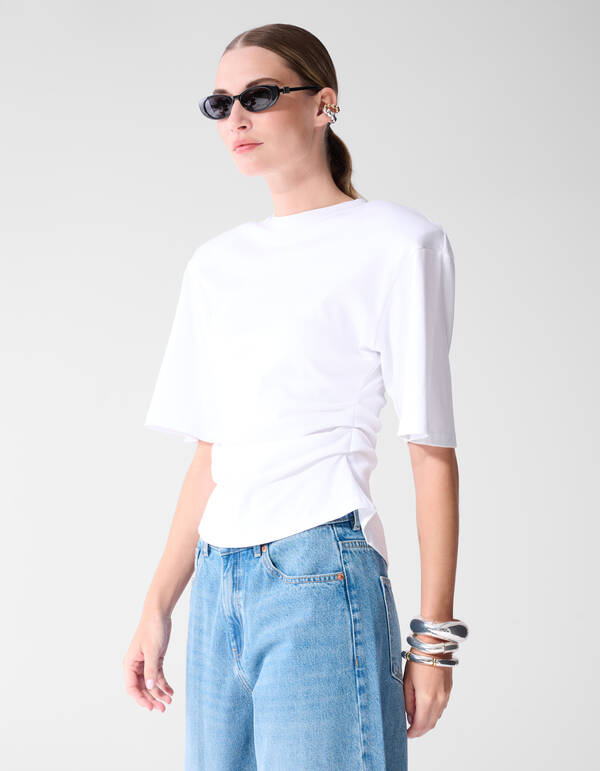 Tailliertes T-Shirt Wei&szlig; SHOEBY WOMEN