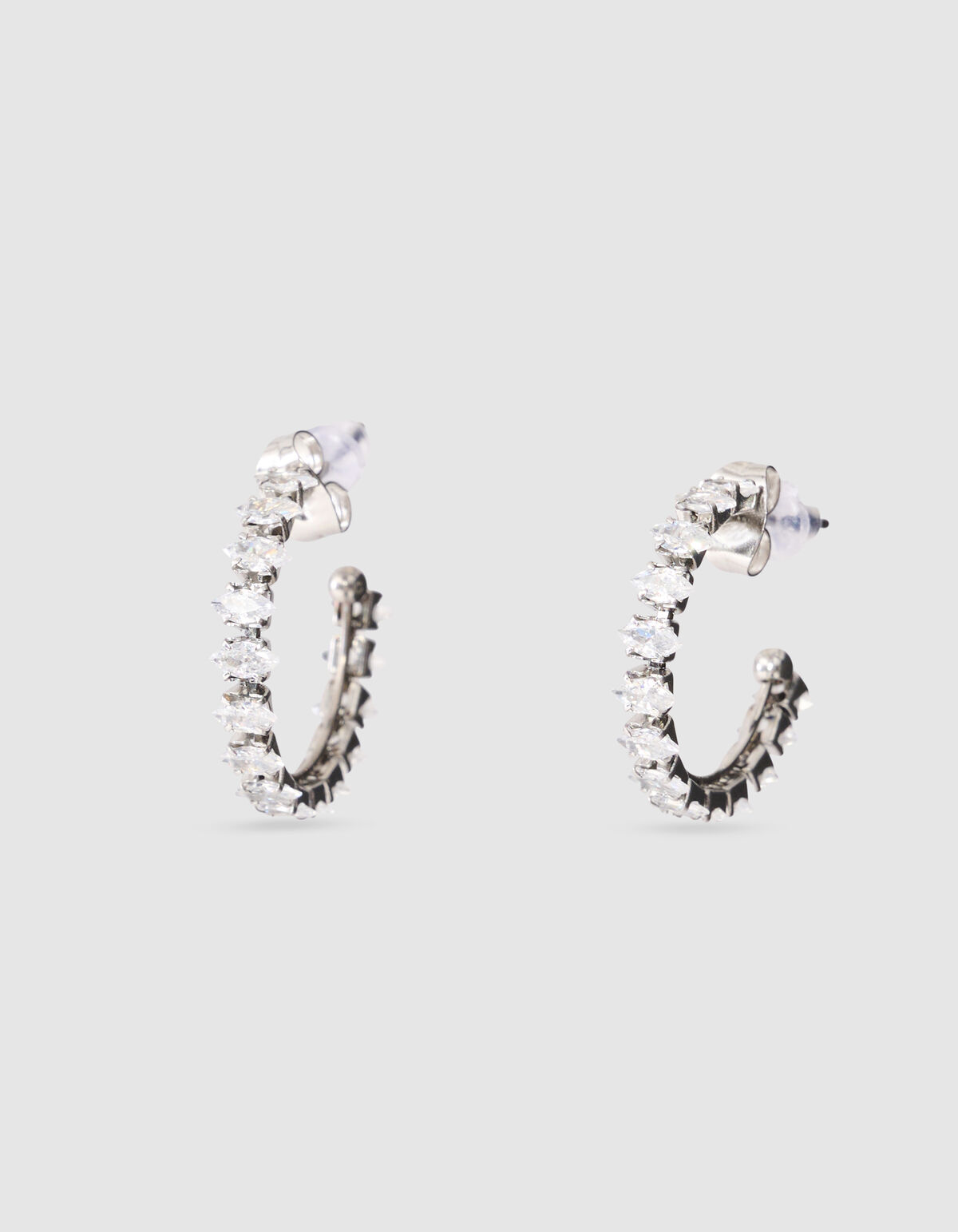 Strass-Creolen, silberfarben SHOEBY ACCESSOIRES