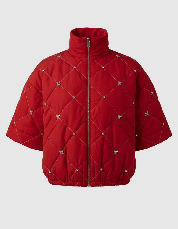 Stepp-Bomberjacke mit Strass Rot SHOEBY WOMEN