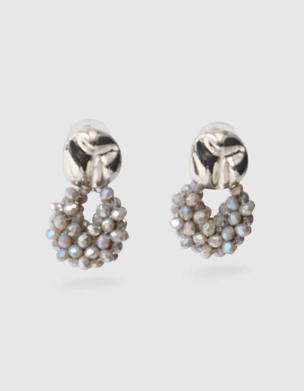 Runde Perlenohrringe Silber SHOEBY ACCESSOIRES