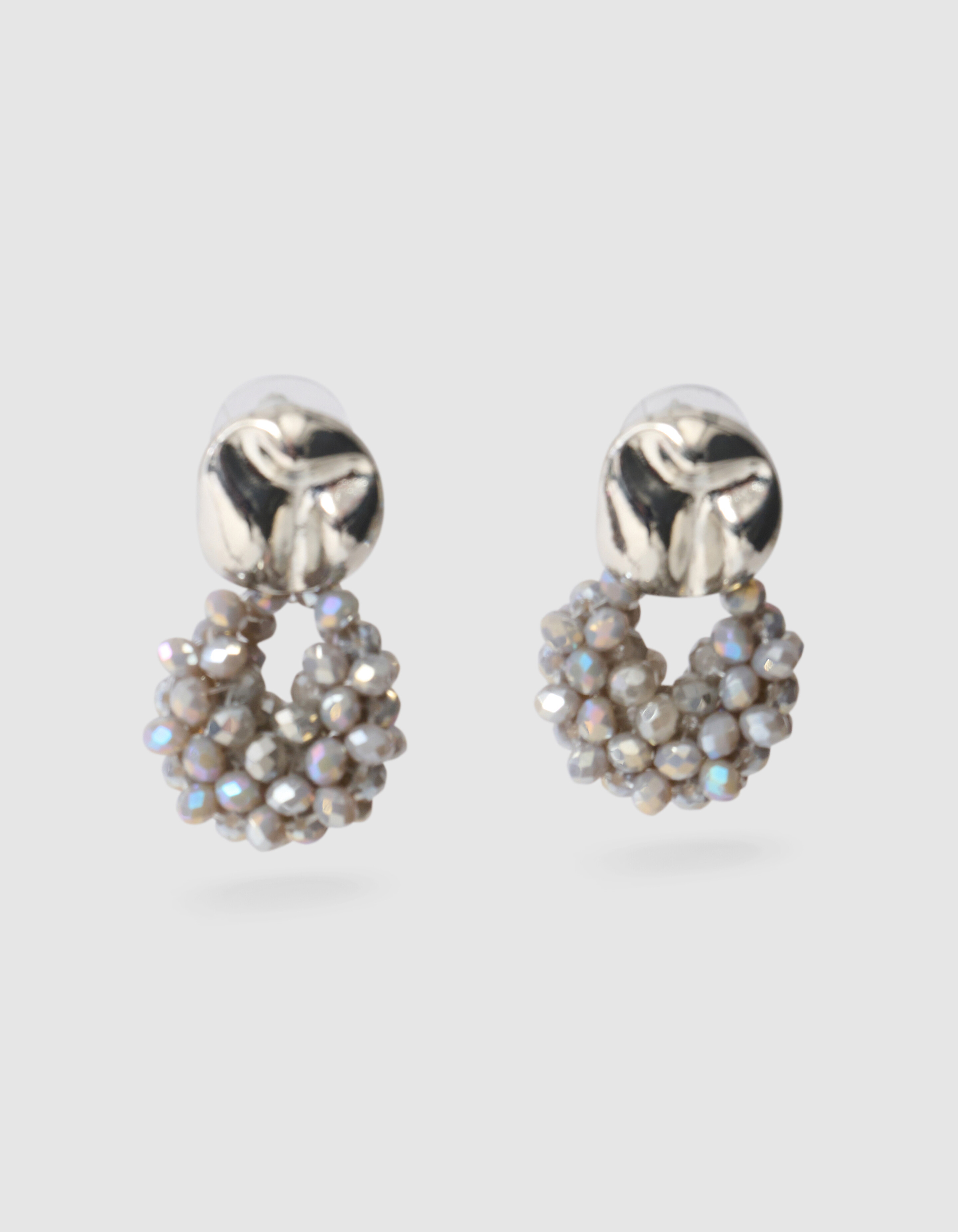 Runde Perlenohrringe Silber SHOEBY ACCESSOIRES