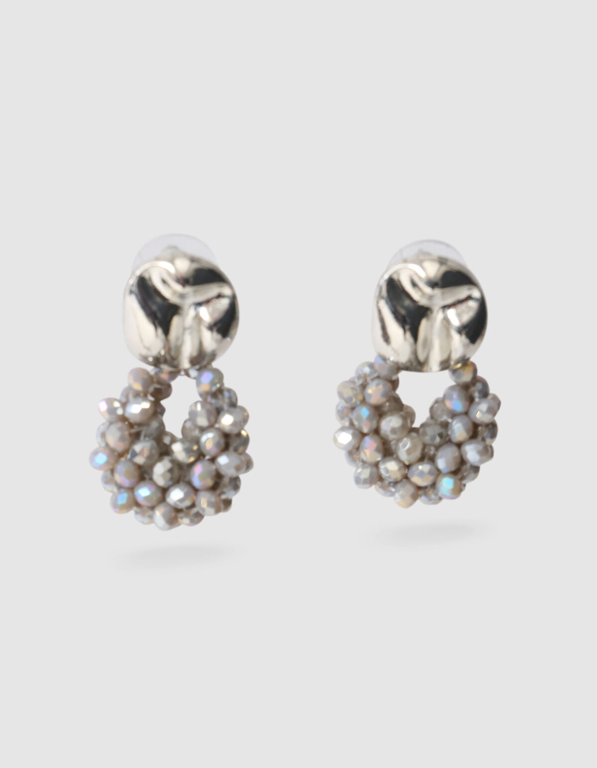 Runde Perlenohrringe Silber SHOEBY ACCESSOIRES