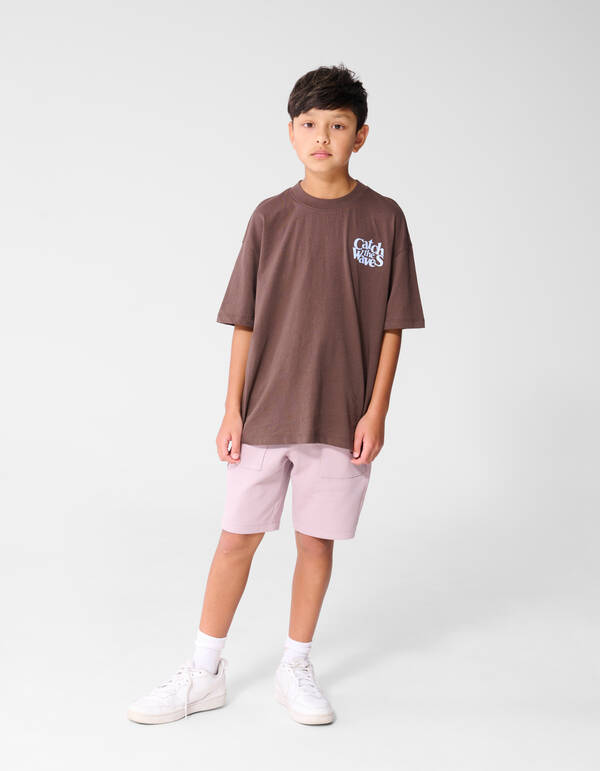 Catch Artwork T-shirt Donkerbruin SHOEBY BOYS