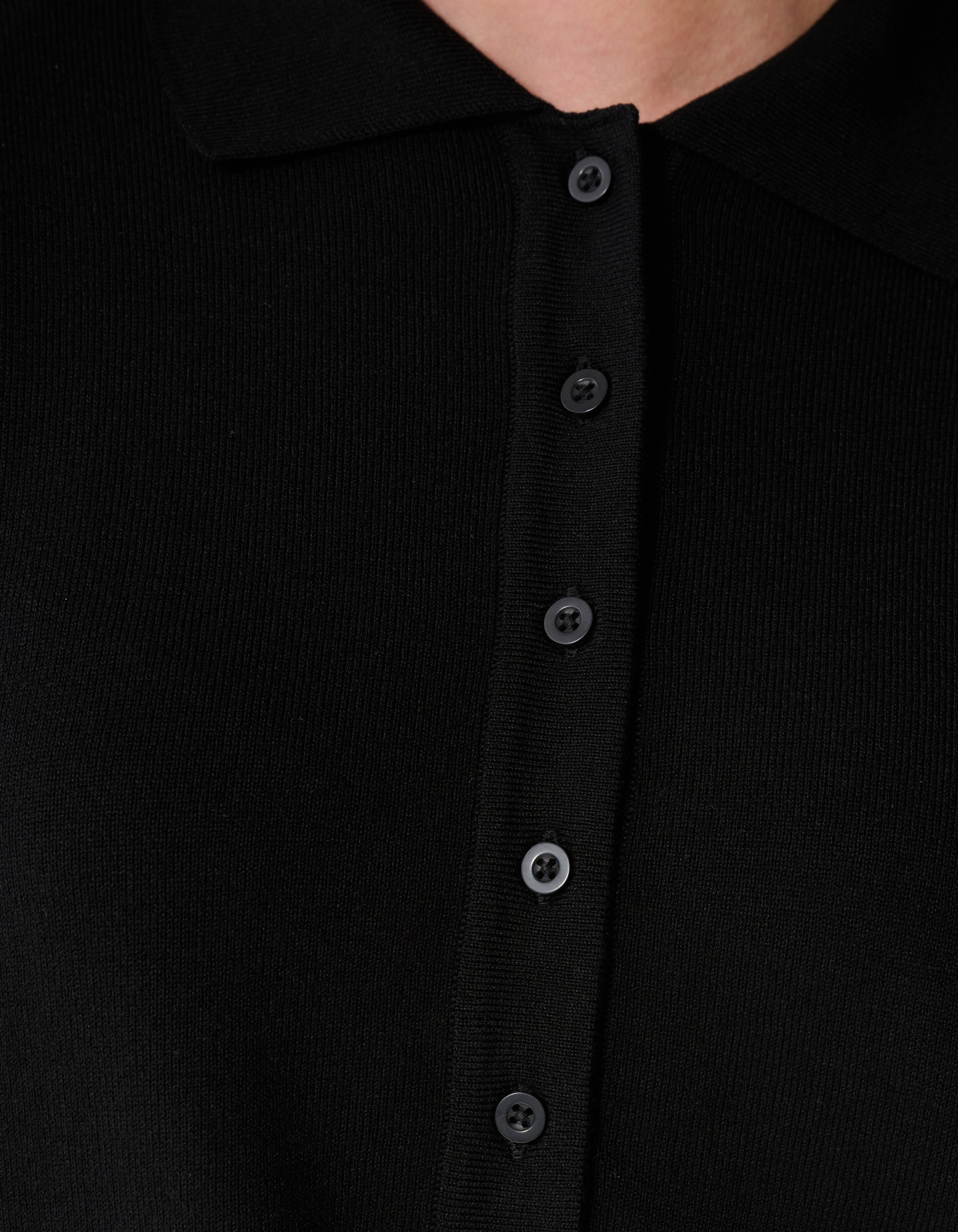 Schwarzes Kurzarm-Polohemd SHOEBY WOMEN
