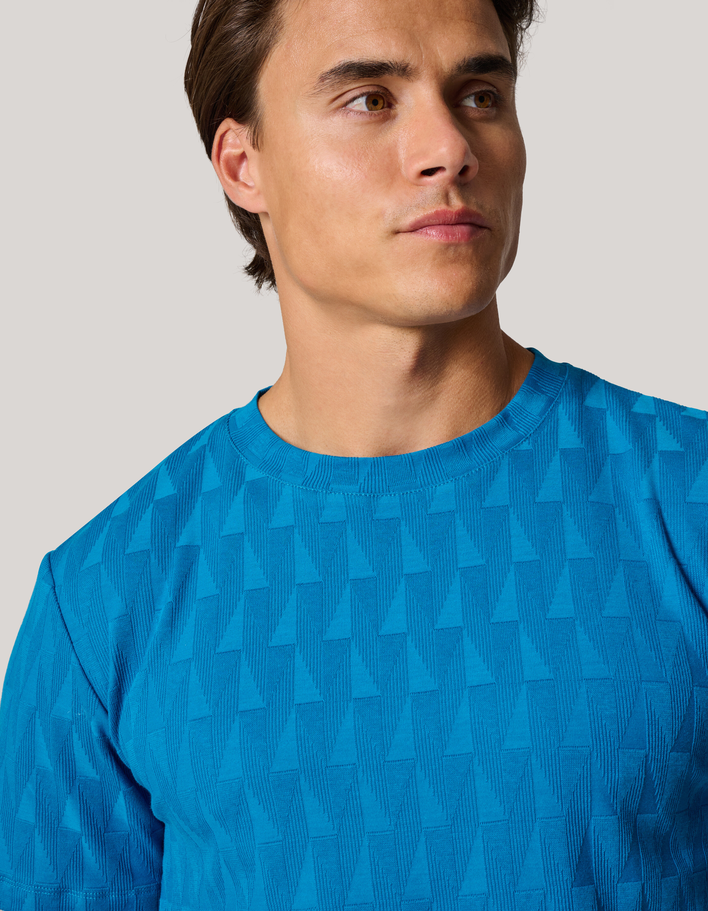 Jacquard T-Shirt Blau SHOEBY MEN