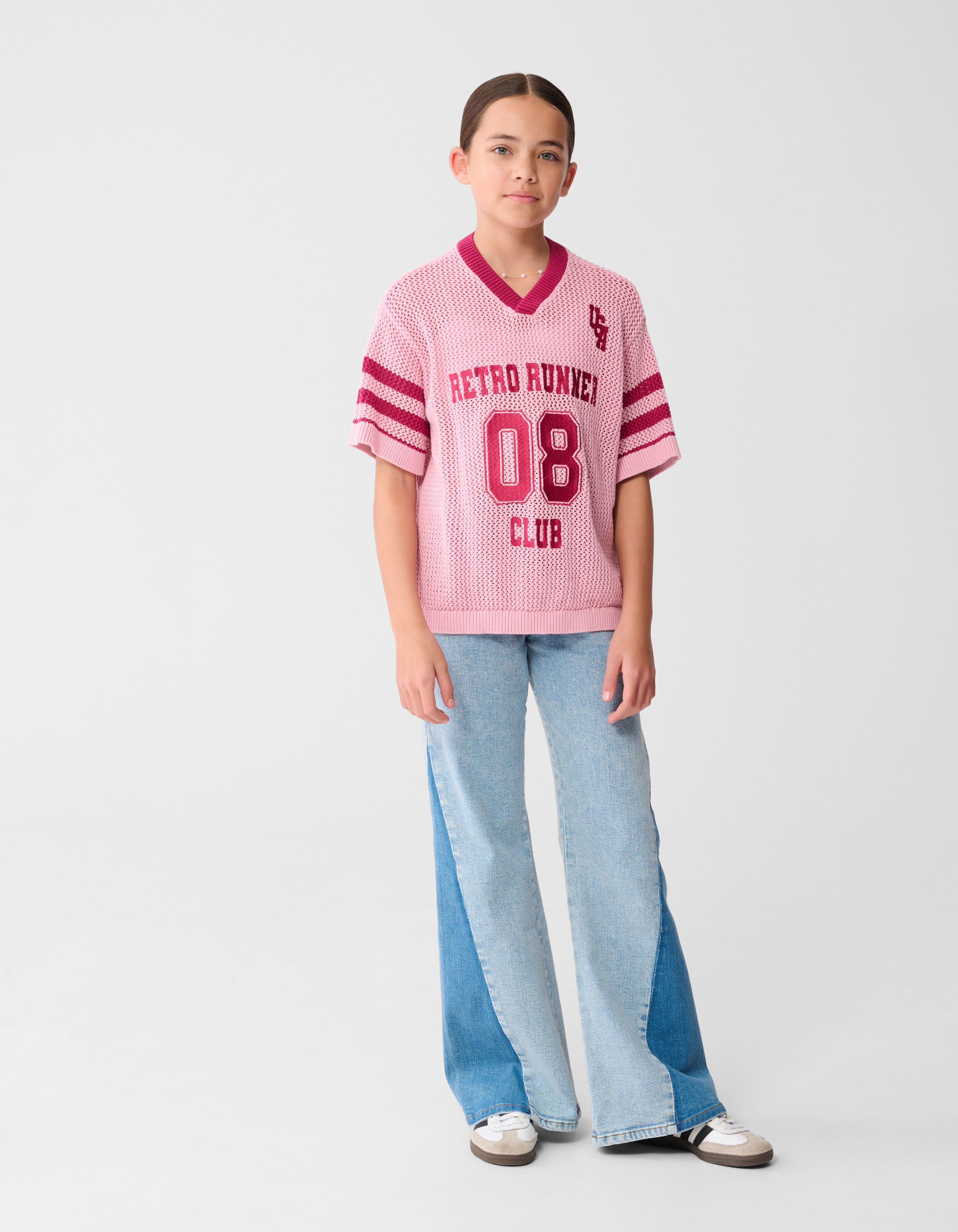 Zweifarbige, ausgestellte Jeans, gebleicht SHOEBY GIRLS