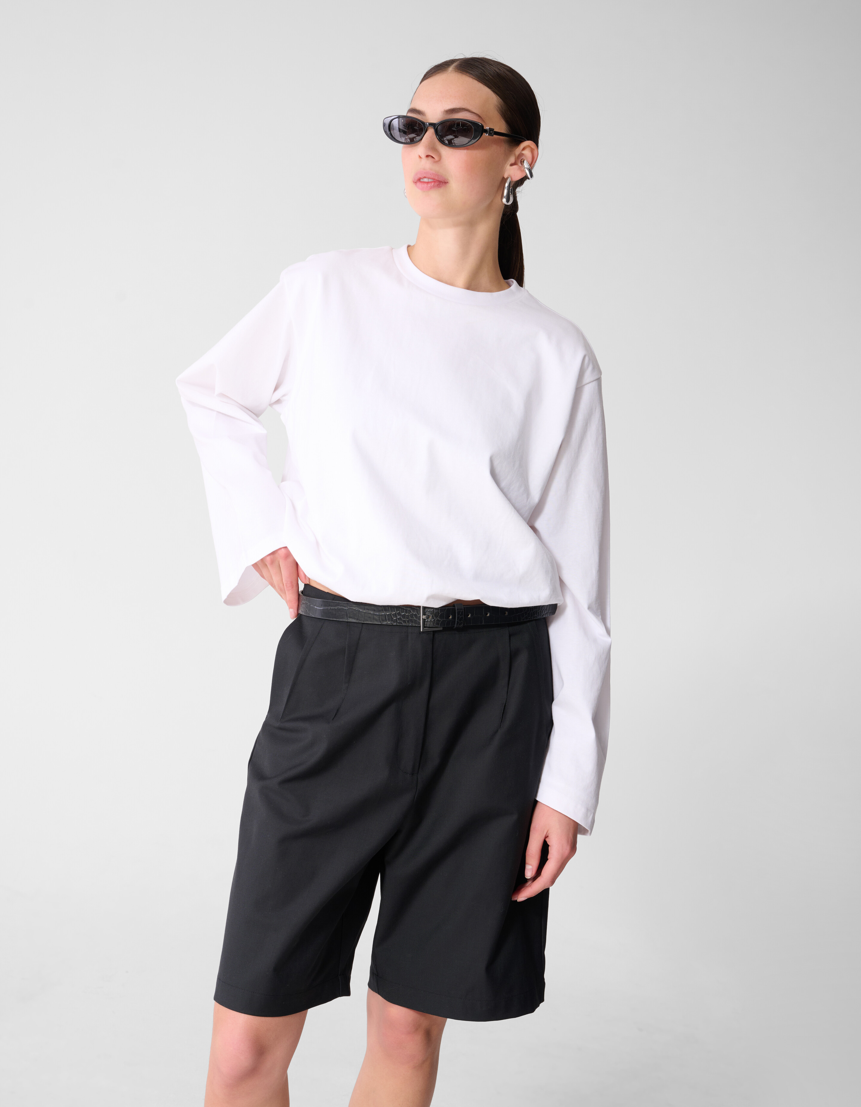 Wei&szlig;es Ballon-Langarmshirt SHOEBY WOMEN