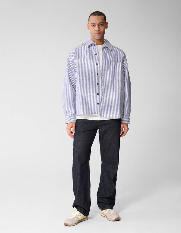 Pinstripe Overshirt Blau SHOEBY MEN