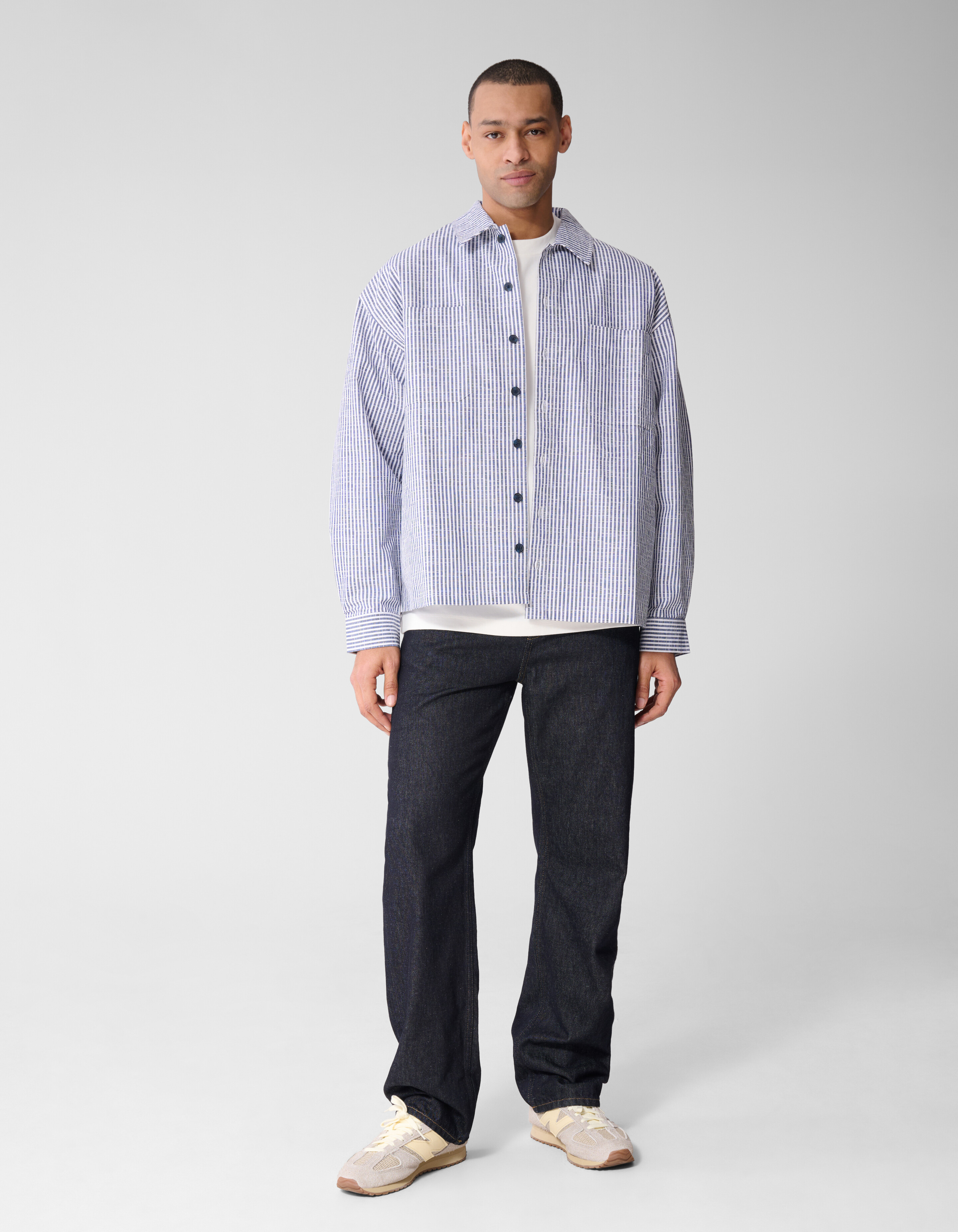 Pinstripe Overshirt Blau SHOEBY MEN