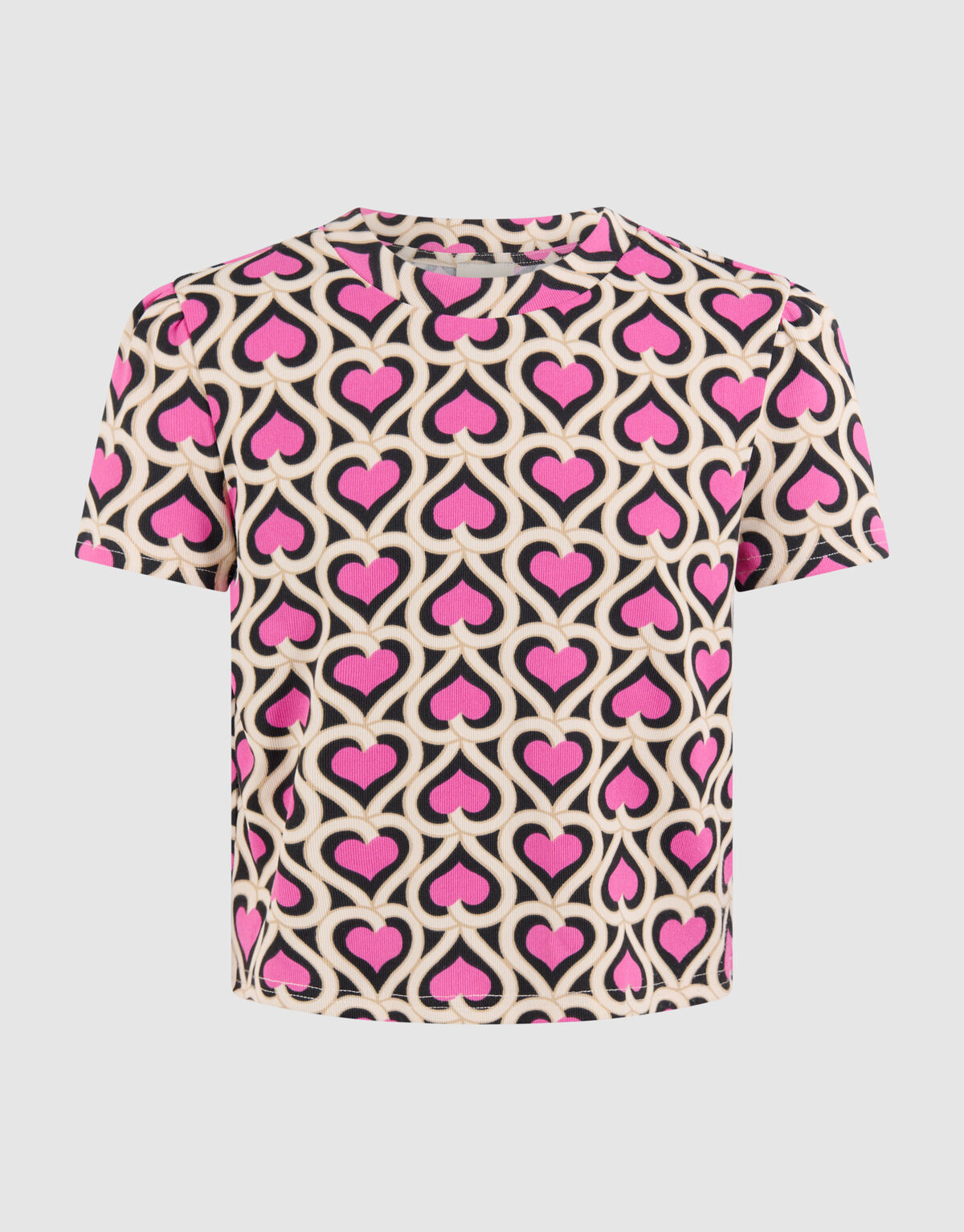 Rippen-Top mit Herzmotiv Rosa SHOEBY GIRLS