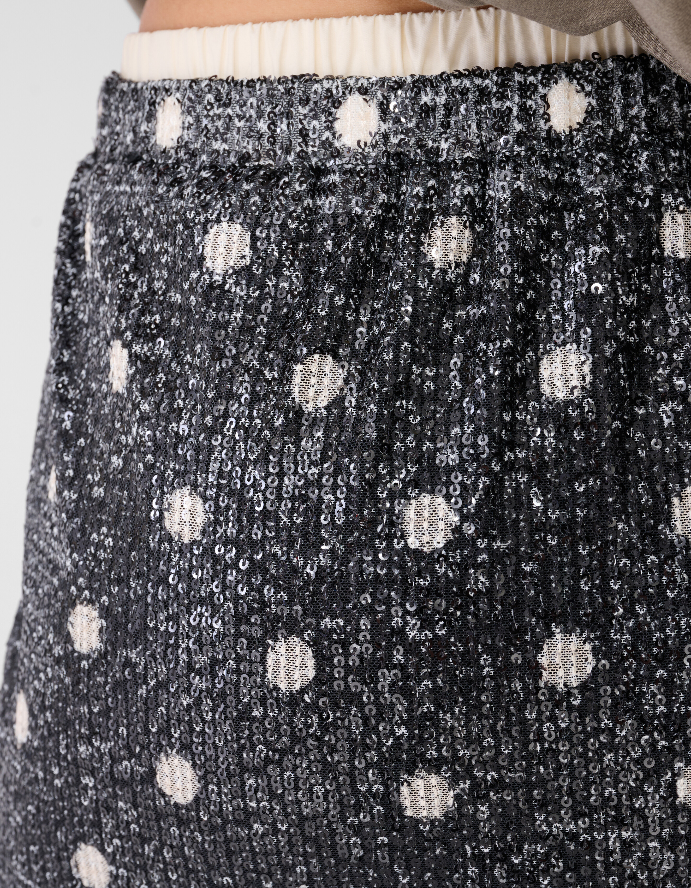 Sequin Polkadot Midi Rock Dunkelgrau SHOEBY WOMEN