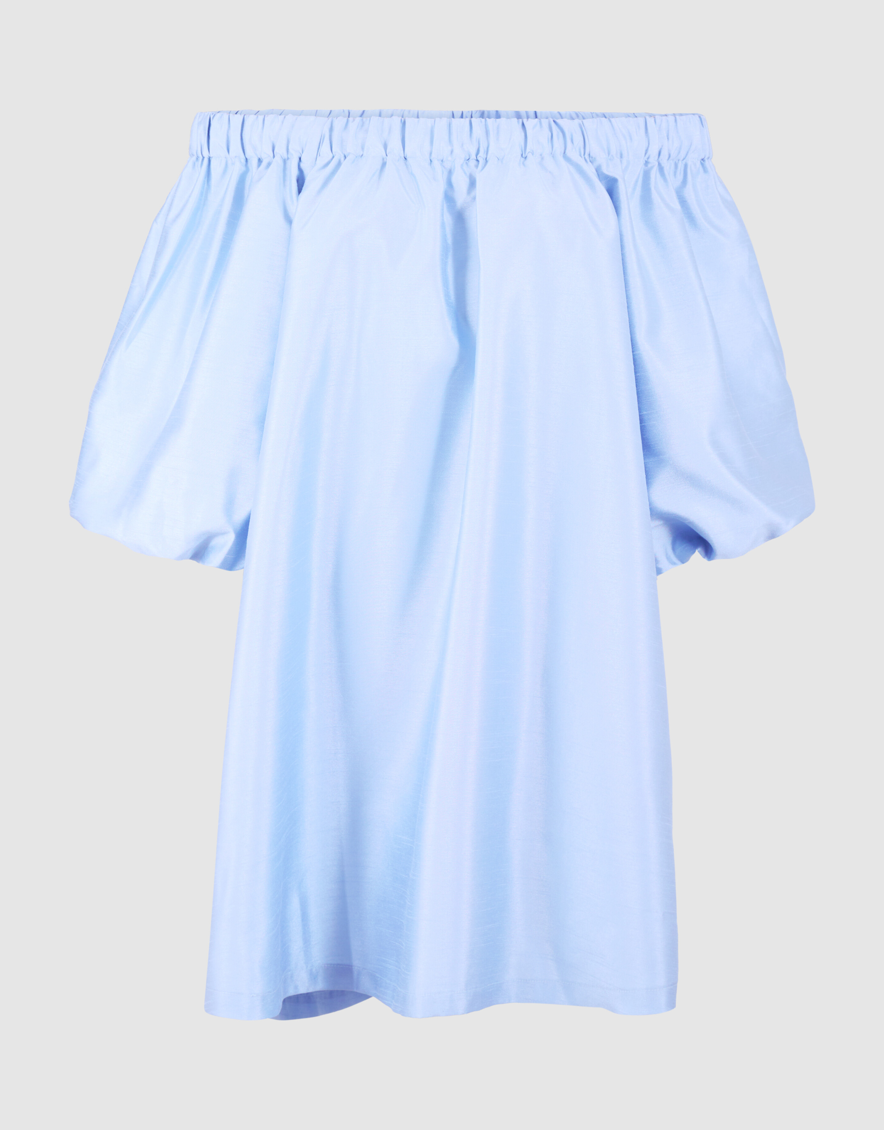Gl&auml;nzendes Off-Shoulder Mini Kleid Hellblau SHOEBY WOMEN