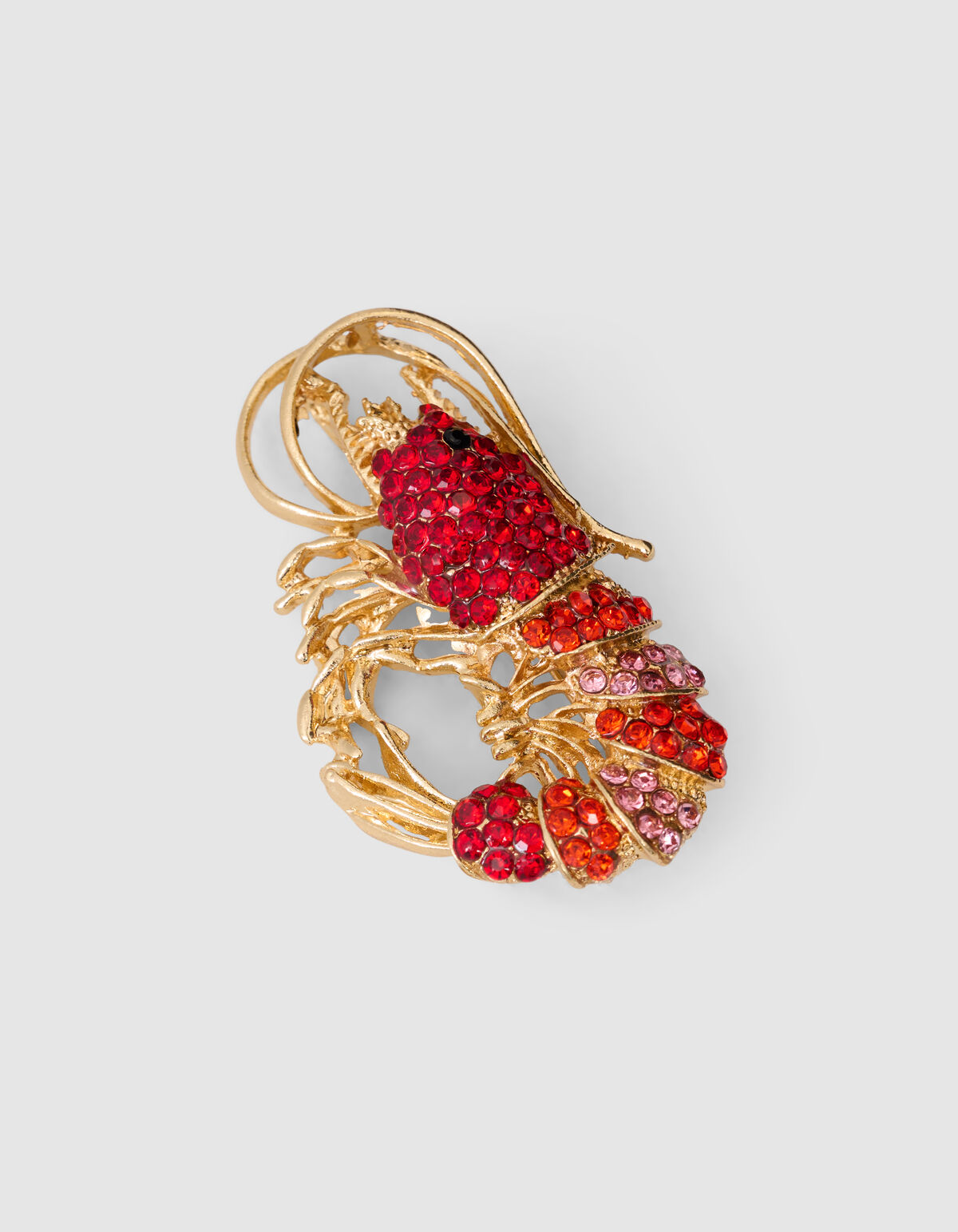 Straßgarnelen-Brosche Gold SHOEBY ACCESSOIRES