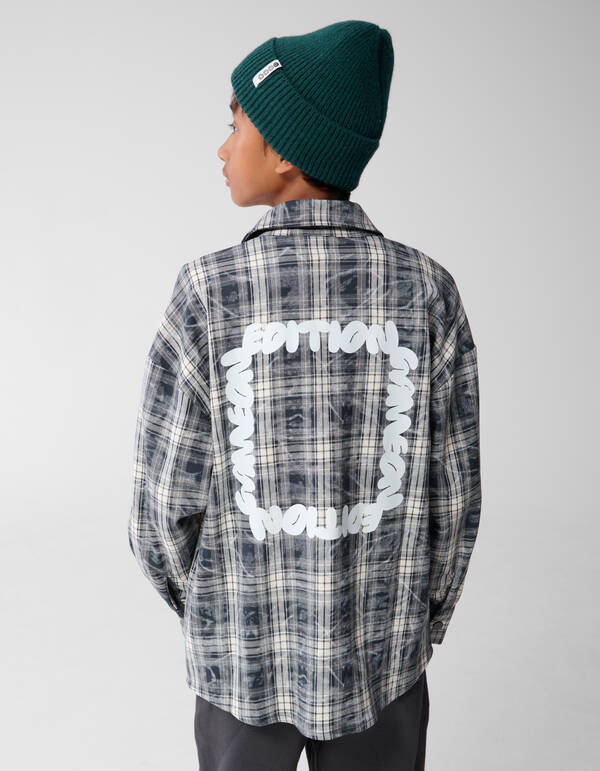 Zerst&ouml;rtes Ruiten Overshirt Grau SHOEBY BOYS