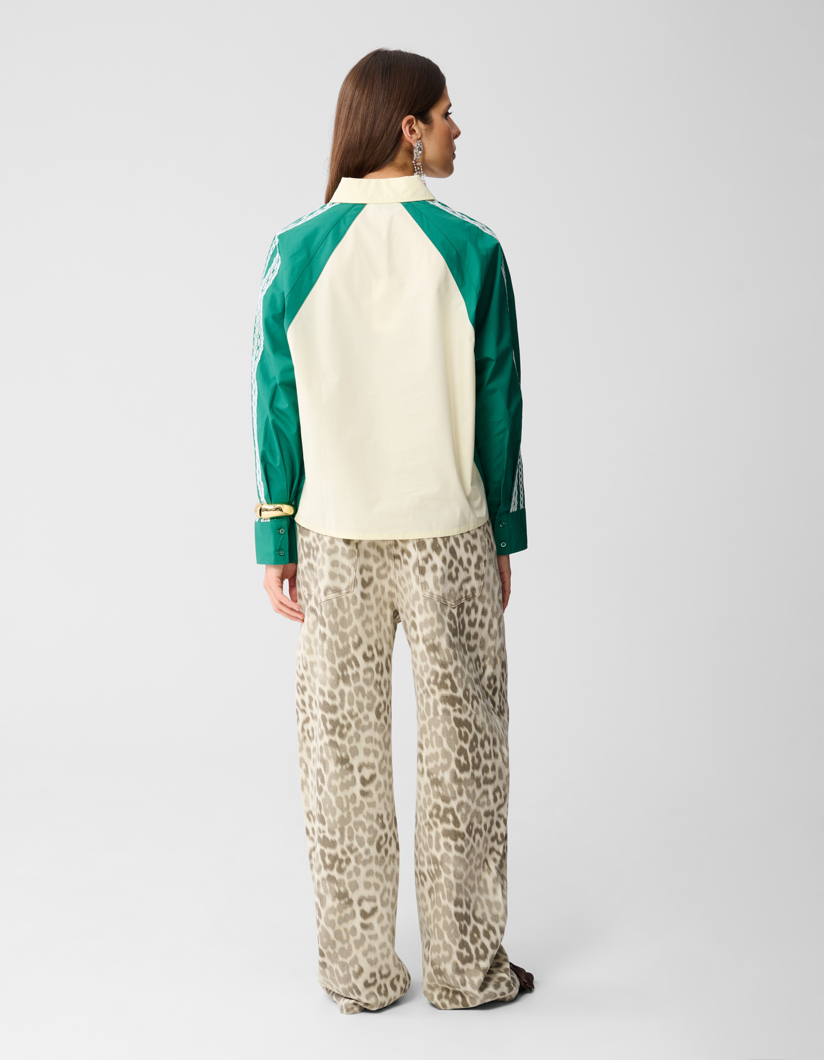 Popeline-Bluse mit Bindeband Hellgelb SHOEBY WOMEN