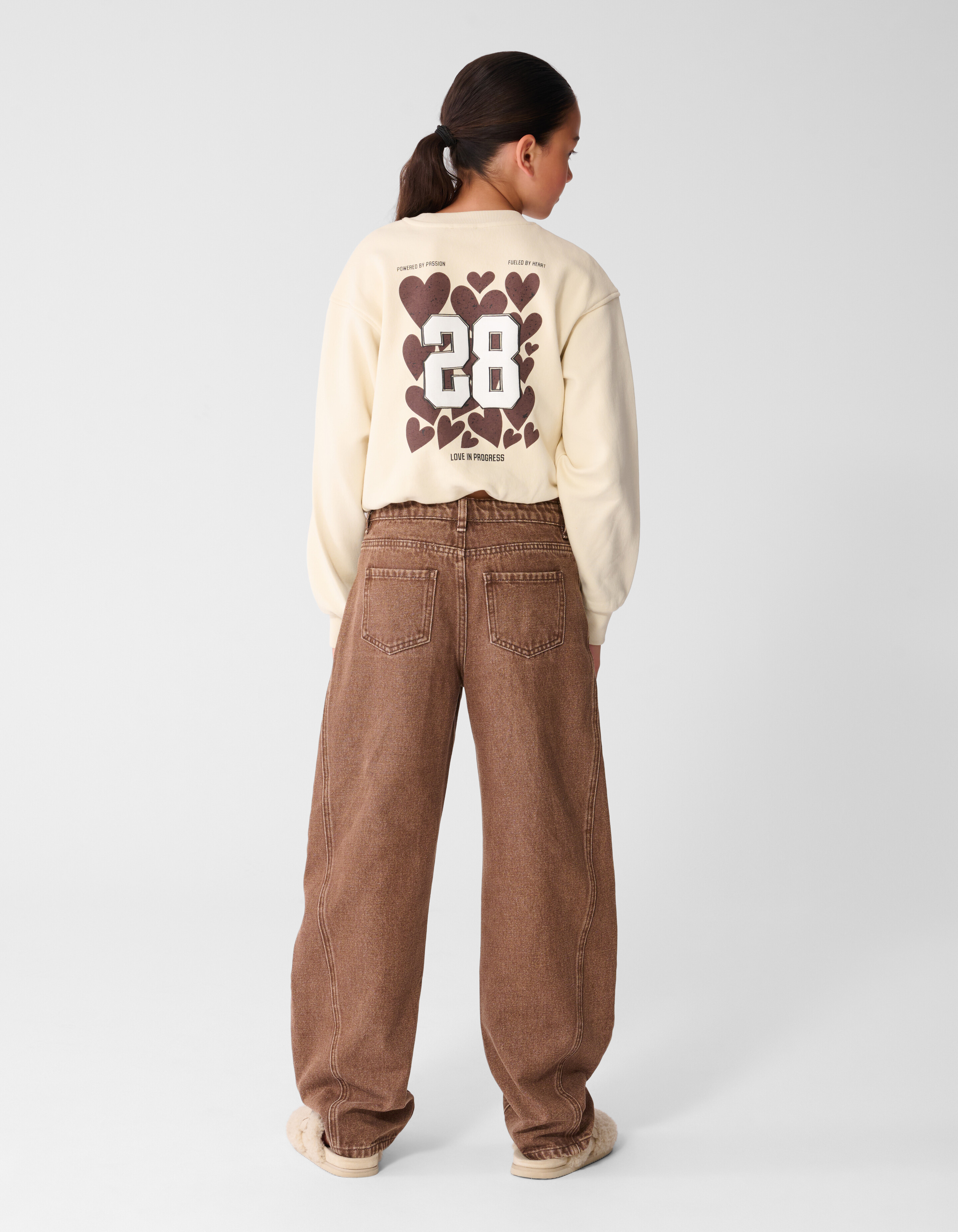 Asymmetrische Barrel-Fit-Jeans, Braun SHOEBY GIRLS