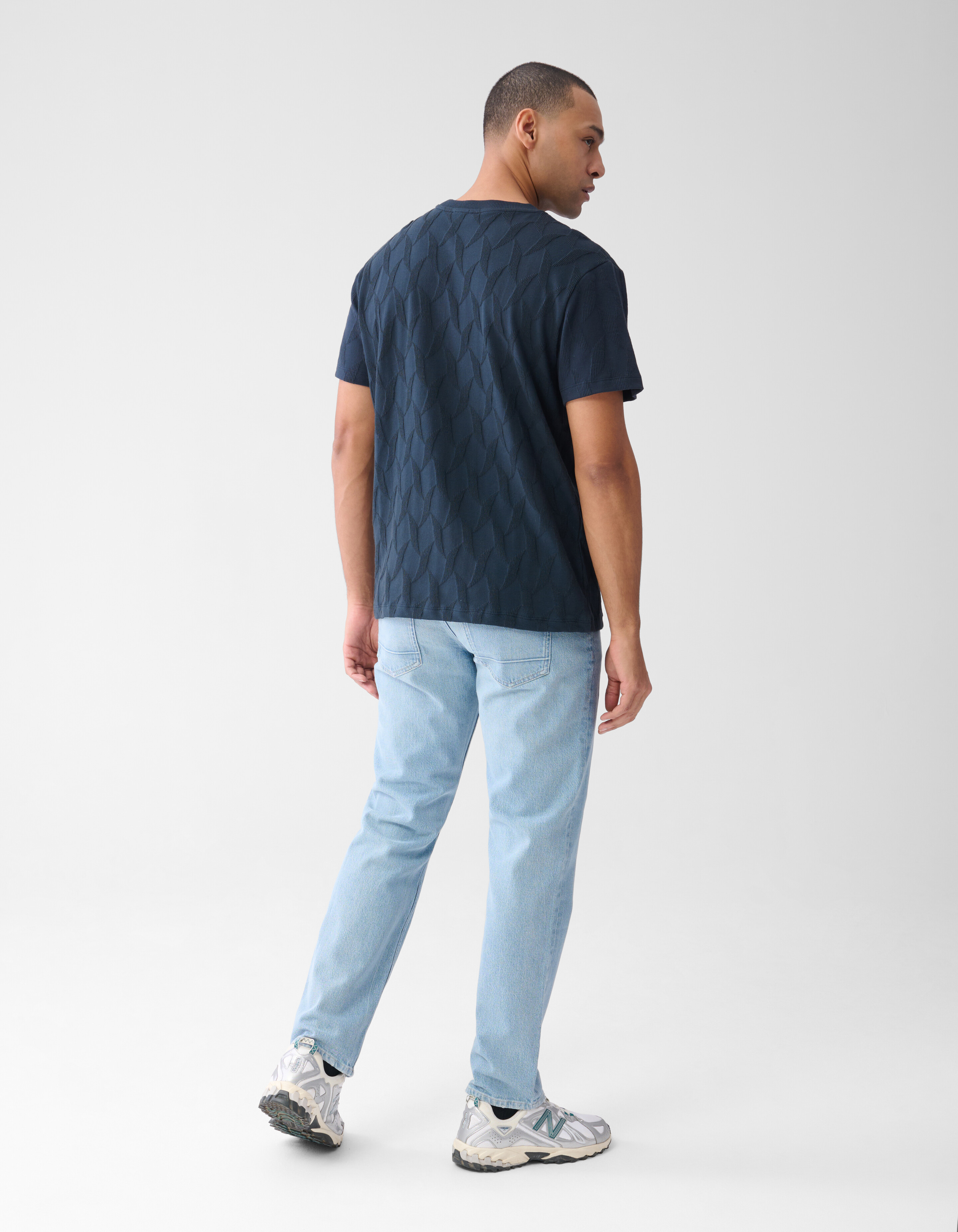 Structuur T-shirt Donkerblauw SHOEBY MEN