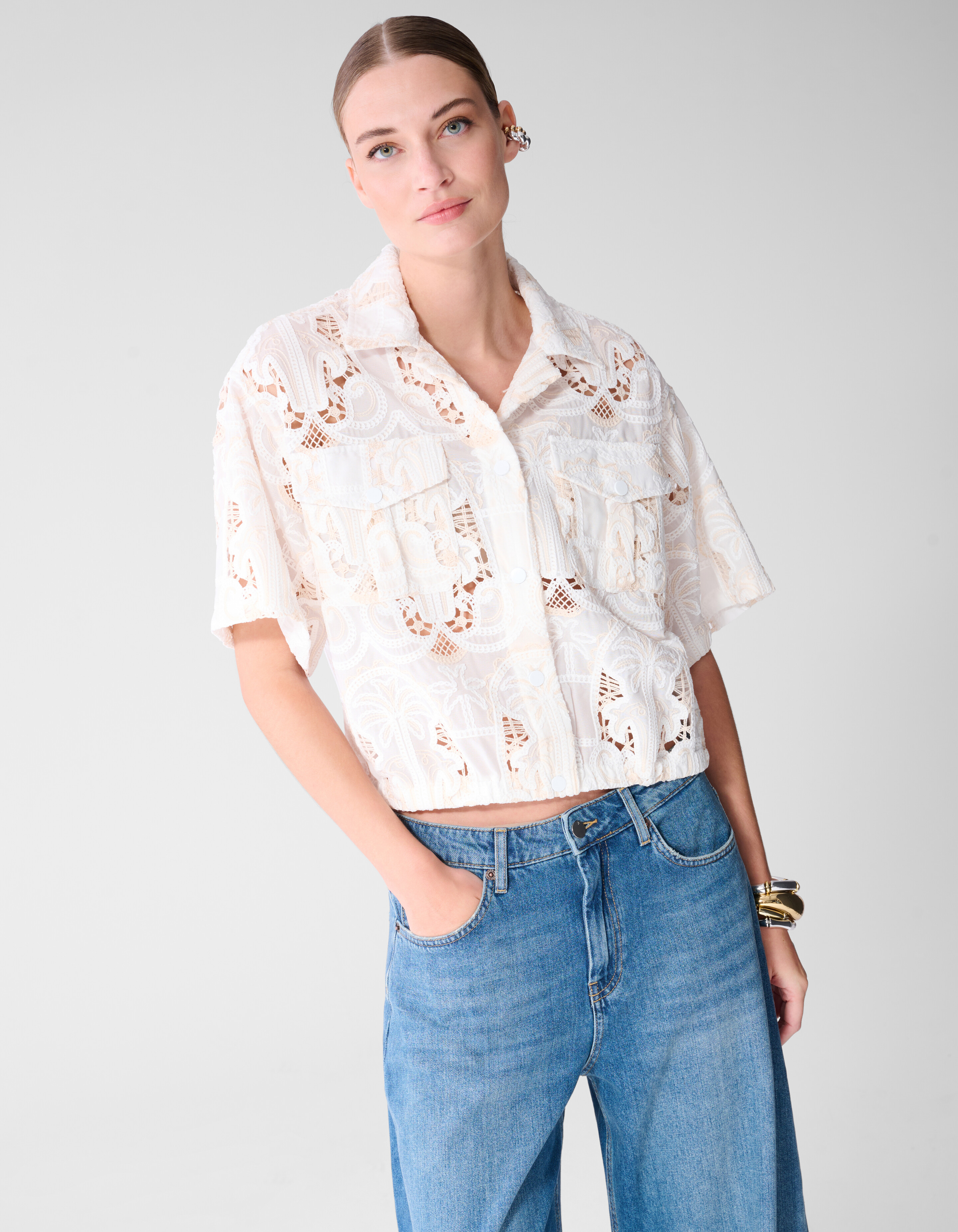 Stickbluse in gebrochenem Wei&szlig; von Mieke SHOEBY WOMEN
