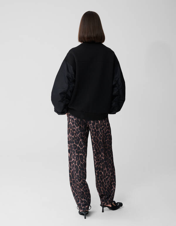 Pullover aus Satin-Mix Schwarz SHOEBY WOMEN