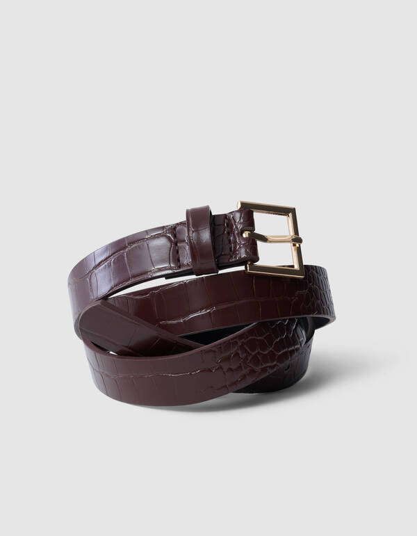 Krokog&uuml;rtel Braun SHOEBY ACCESSOIRES