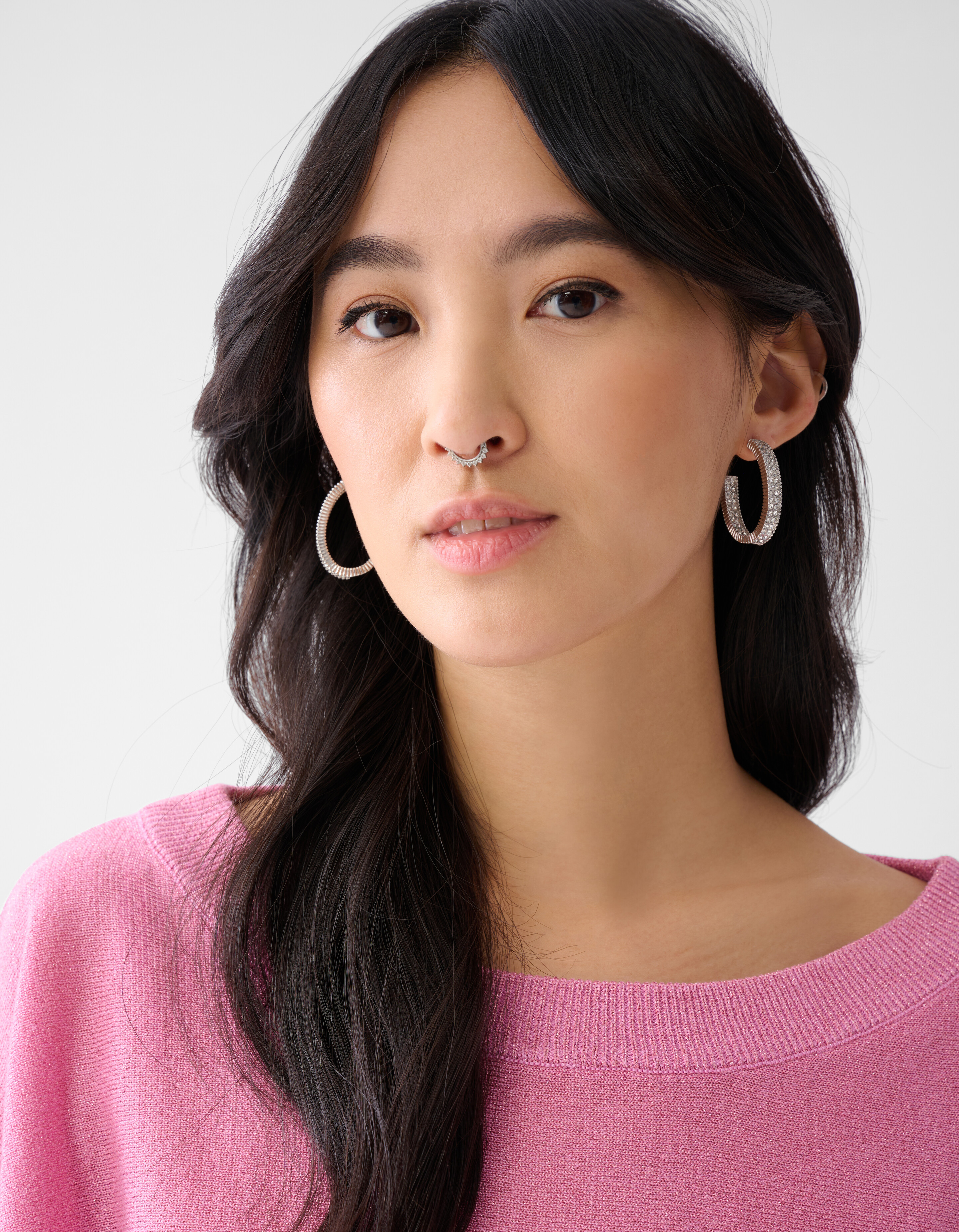 Glitzer Fledermaus-Ärmel Pullover Rosa SHOEBY WOMEN