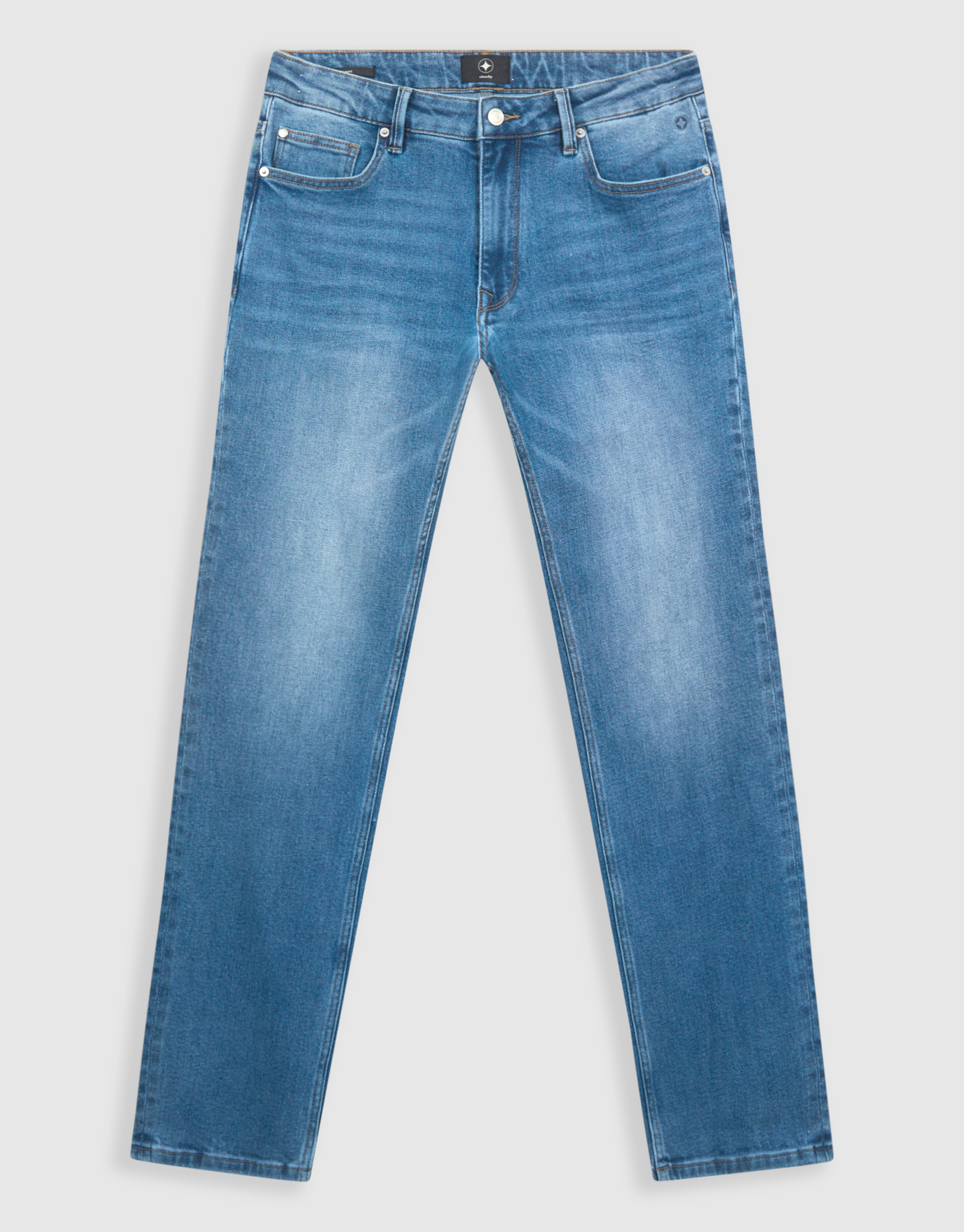 Straight Fit Jeans Mittelblau, L34 SHOEBY MEN