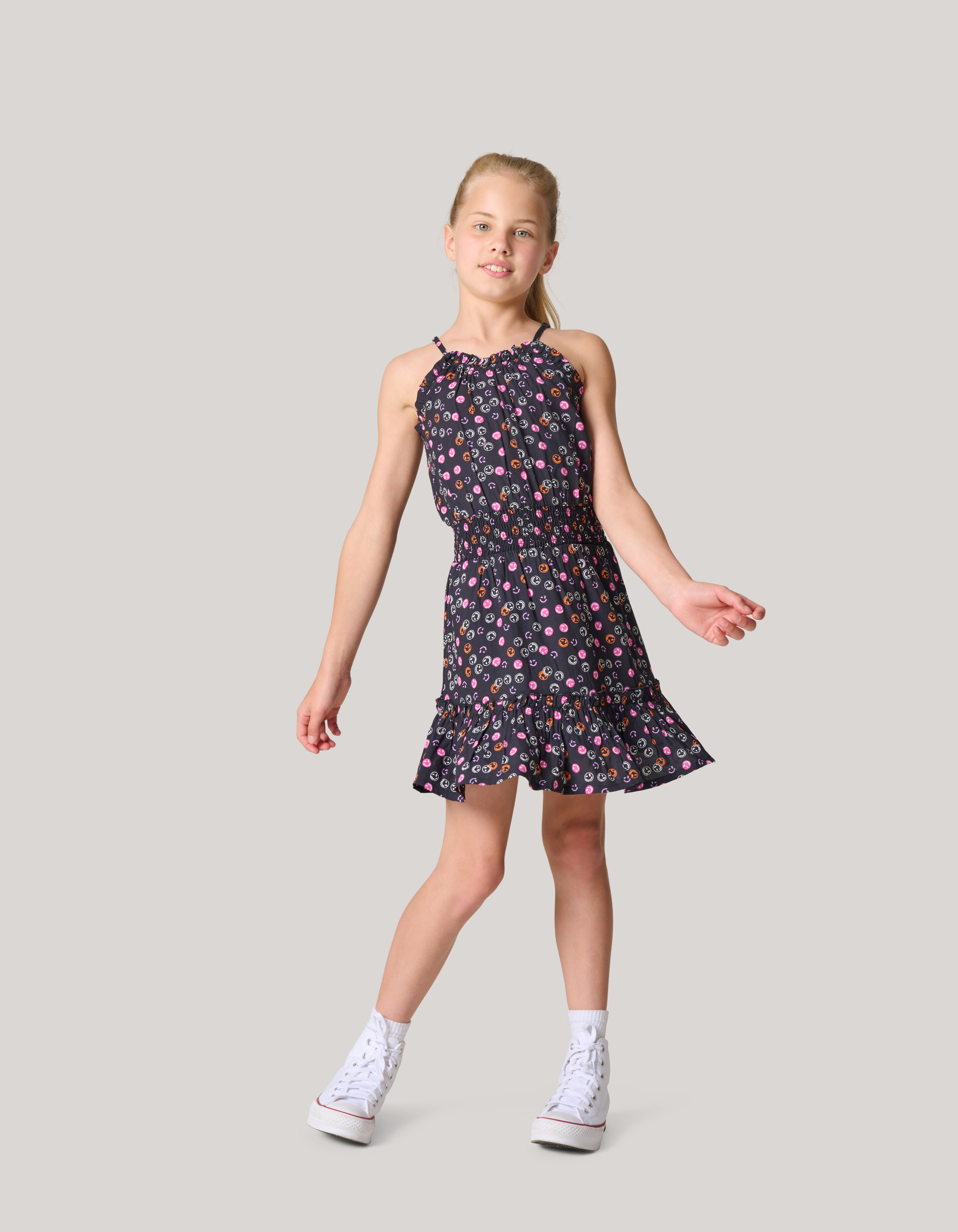 Bedrucktes Kleid Dunkelgrau SHOEBY GIRLS