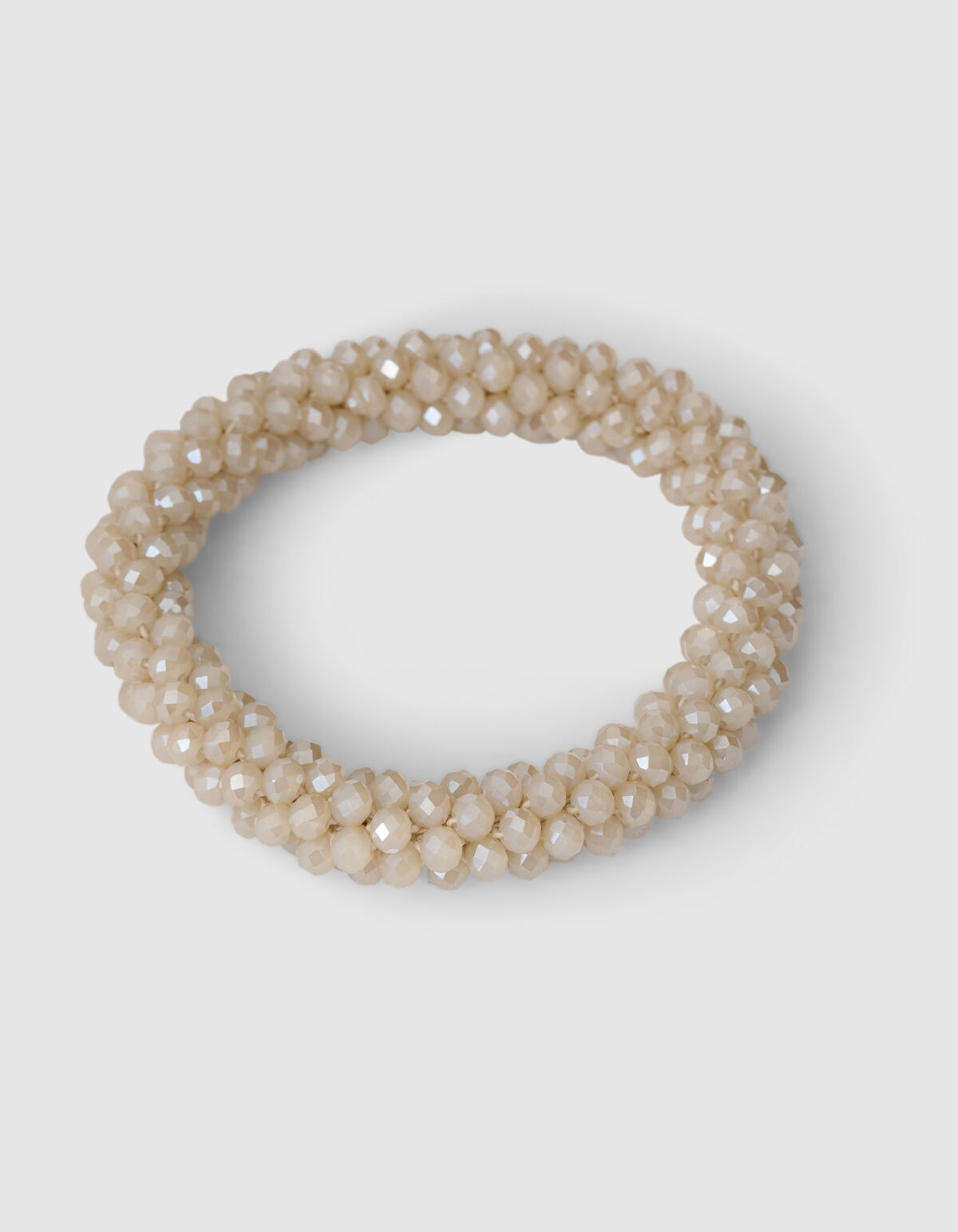 Perlenbesetzte Haarelastiek Beige SHOEBY ACCESSOIRES