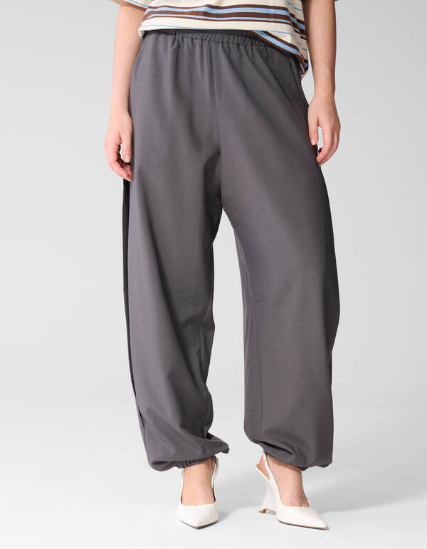 Hose &bdquo;Pleat Balloon Fit&ldquo; Grau SHOEBY WOMEN