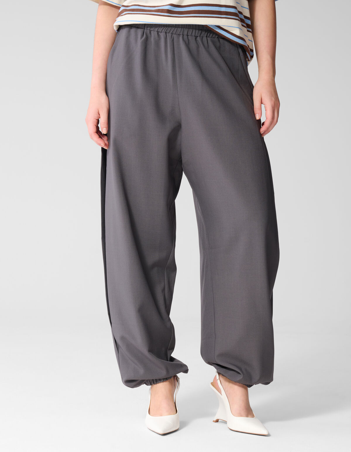 Hose &bdquo;Pleat Balloon Fit&ldquo; Grau SHOEBY WOMEN