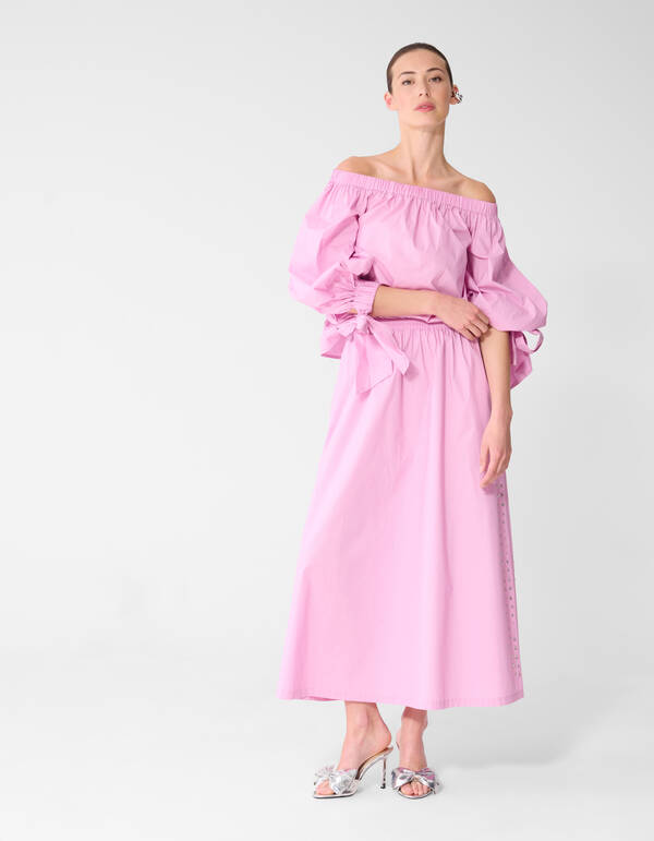 Off-Shoulder-Bluse in Rosa SHOEBY WOMEN