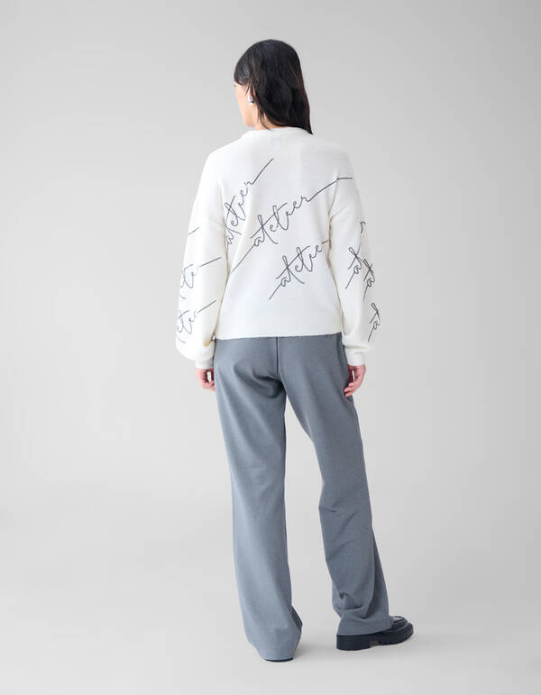 Pailletten Pullover Off White SHOEBY WOMEN