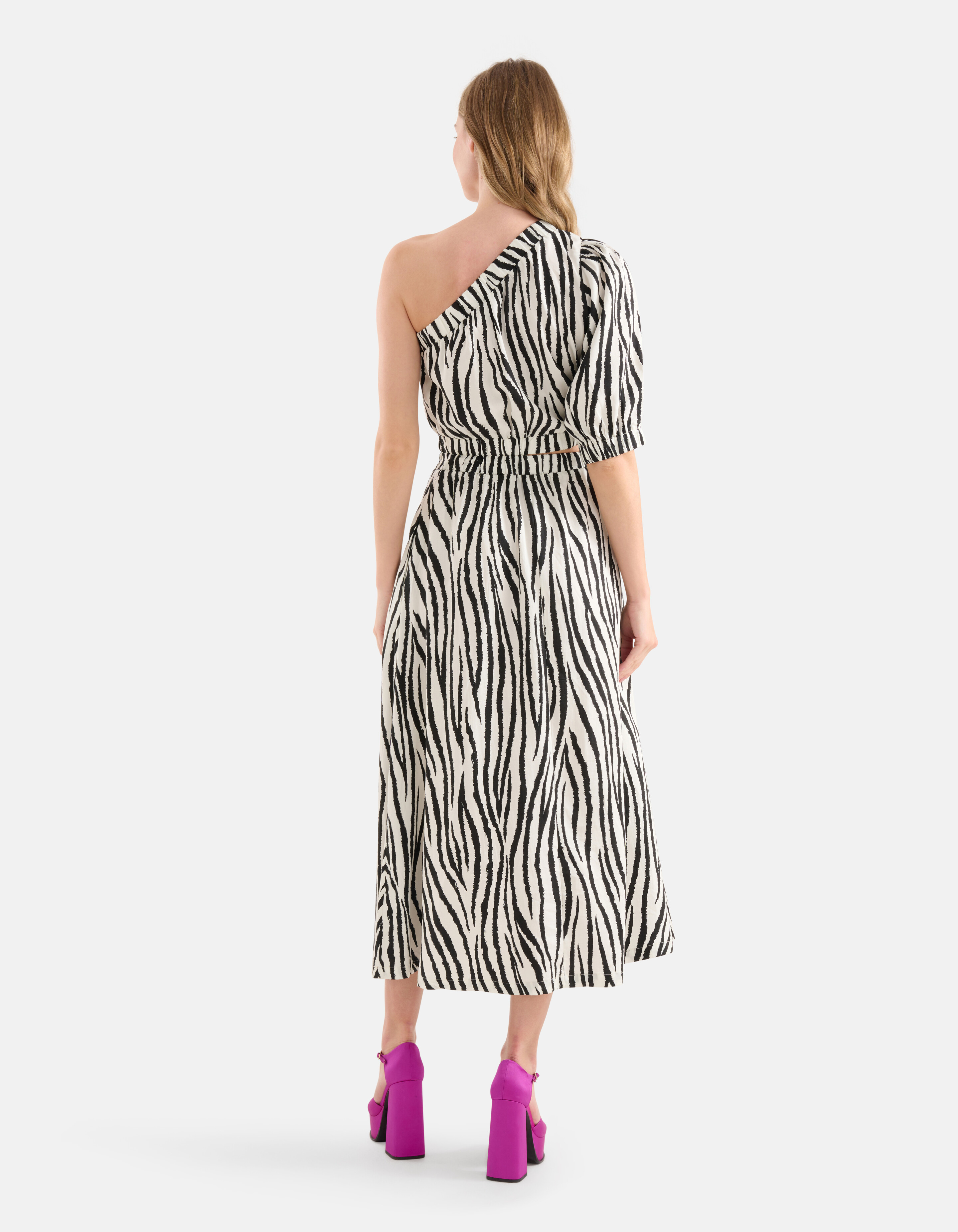 Zebra bedrucktes Kleid Schwarz/Weiß SHOEBY WOMEN